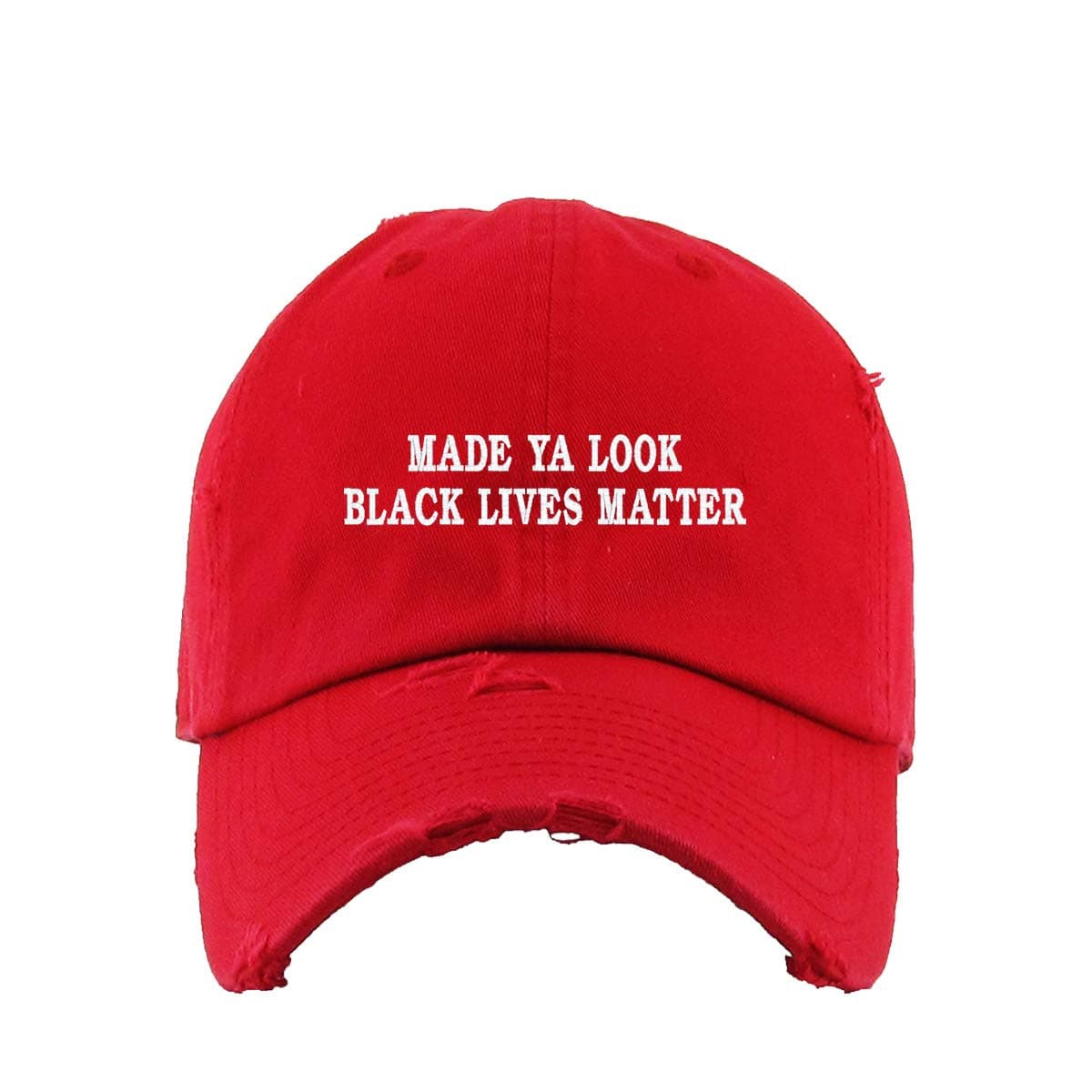 Made Ya Look BLM Embroidered Vintage Baseball Cap Cotton Adjustable Distressed Dad Hat