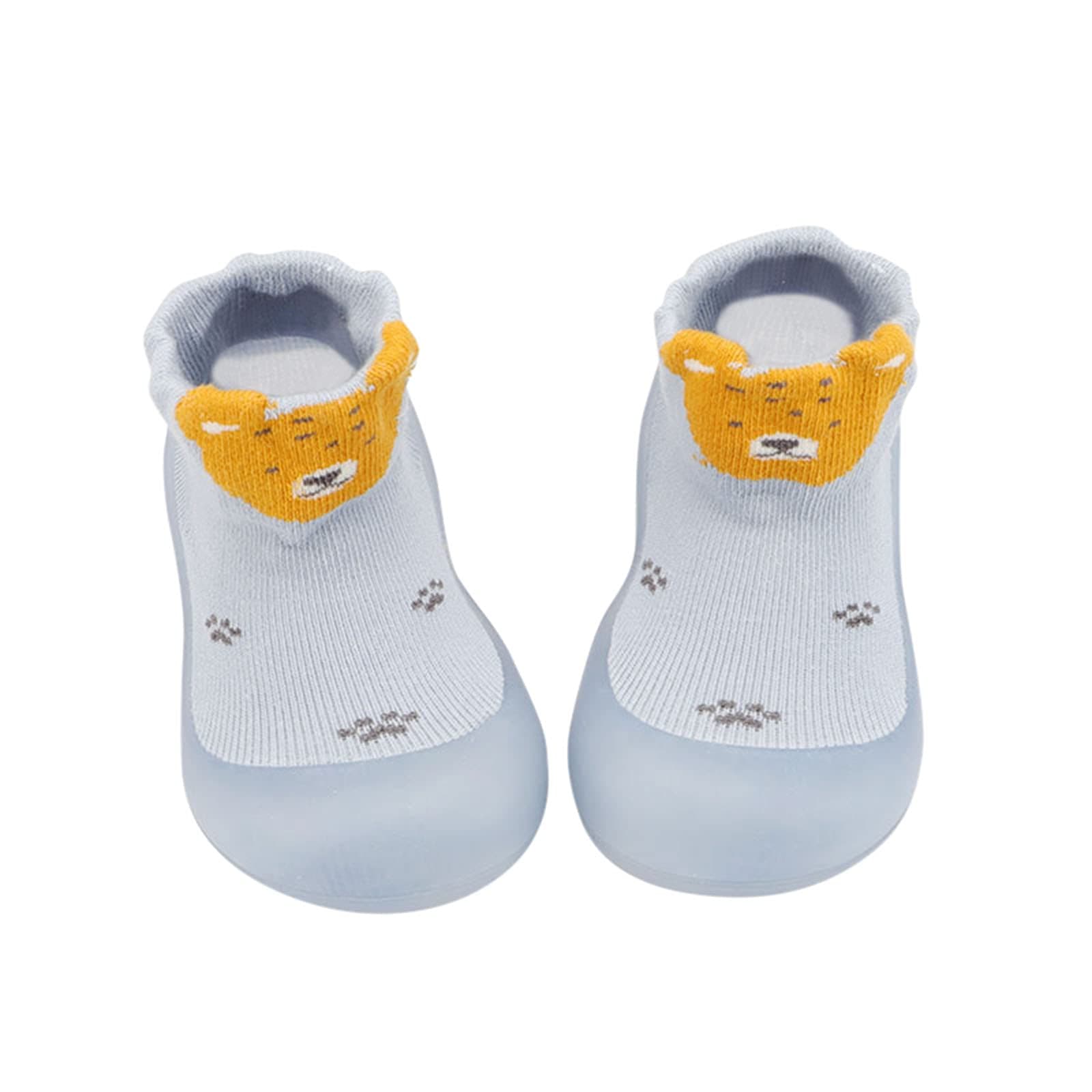 Rubber Sole Sock Baby Shoes- Baby Warm Elastic Socks Shoes Boys Girls Breathable Walking Sock Stretchy Knit Slip on Sneaker Non-Skid Indoor Infant Walking Shoes Clearance