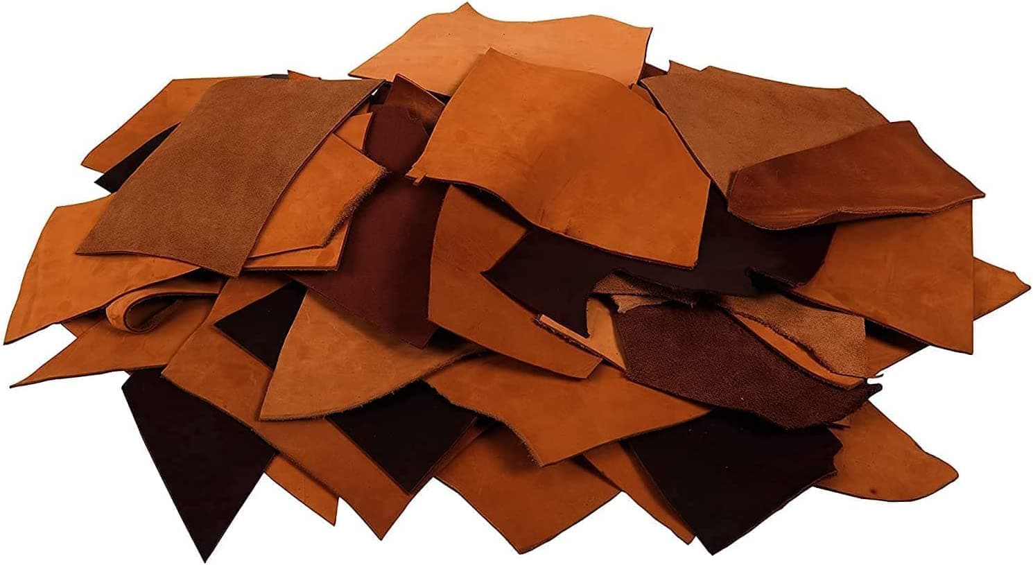 TUZECHLeather Scrap - Large Pieces of Full Grain Leather Cowhide Remnants Bag - Design & Make Crafts - Mixed Colors (5 Lbs)