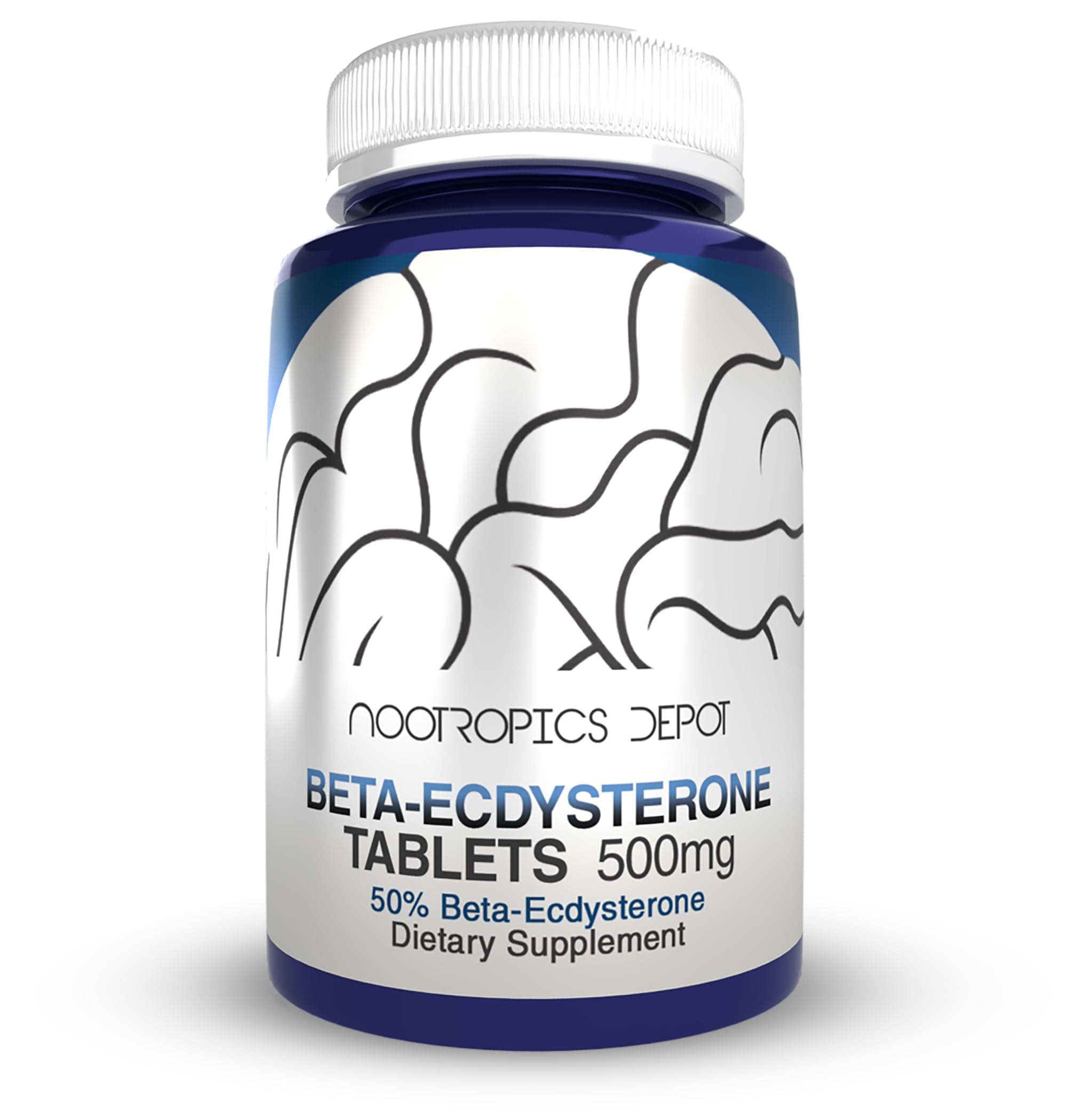 Nootropics Depot Beta Ecdysterone/20-Hydroxyecdysone 50% Tablets | 500mg | Cyanotis Arachnoidea Extract | Phytoecdysteroid | 90 Count