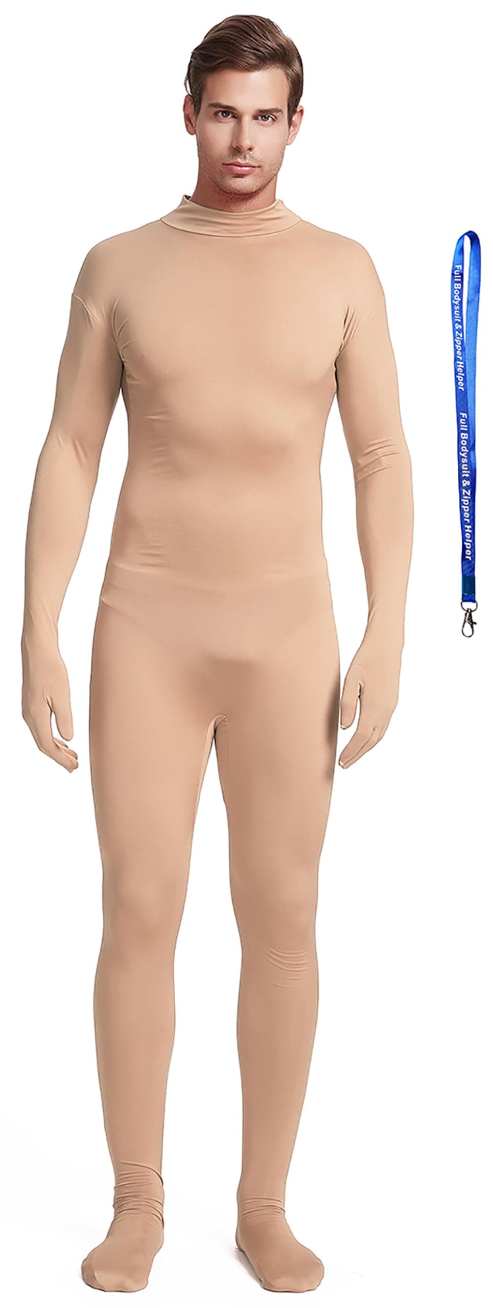 Include Zipper Helper Unisex Adult Costume Without Hood Spandex Stretch Zentai Unitard Body Suit