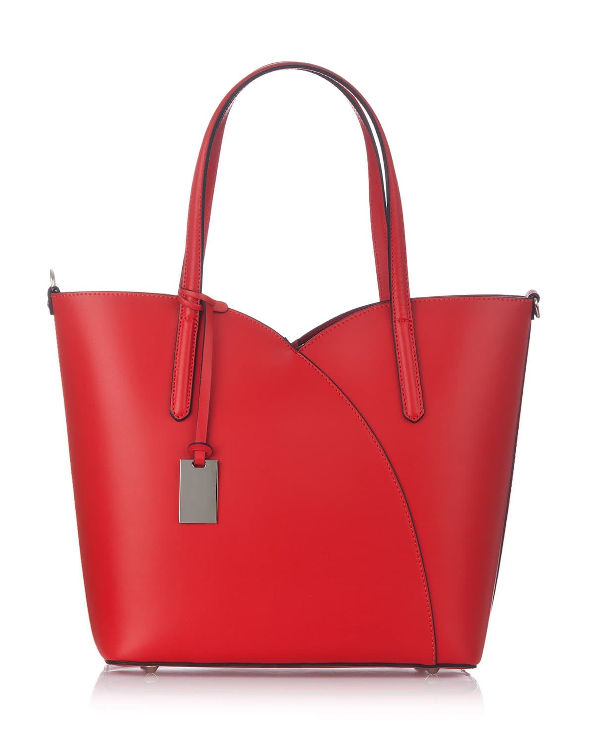 Laura Moretti - Leather bag with metallic plate