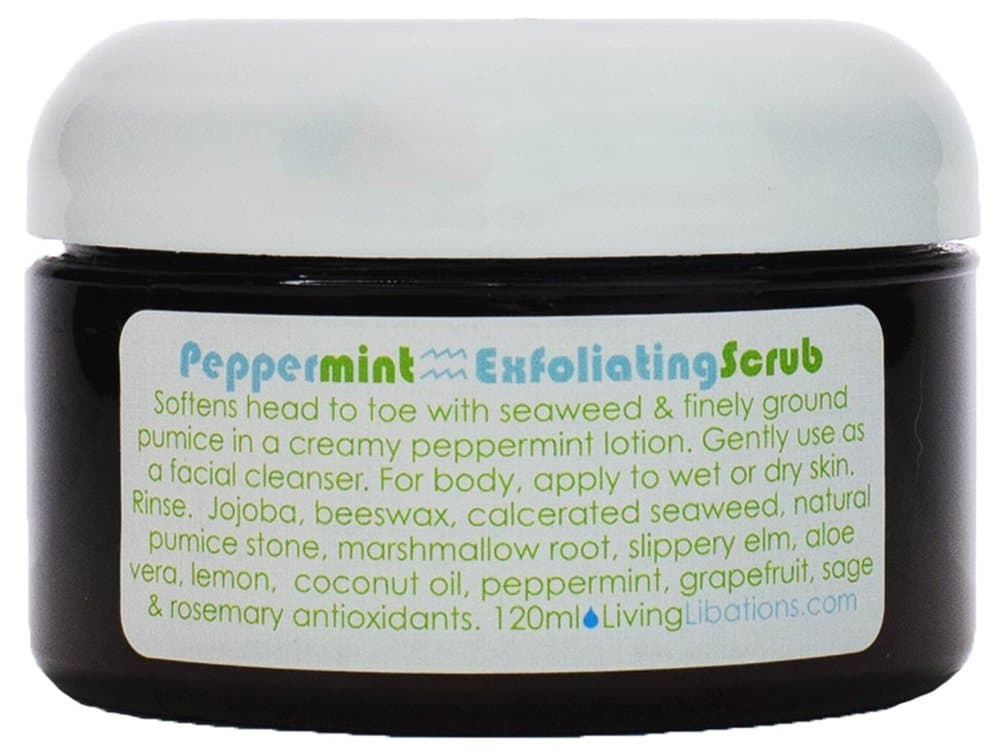Organic Peppermint Exfoliating Scrub | Natural, Wildcrafted Clean Beauty (4 oz | 120 ml)