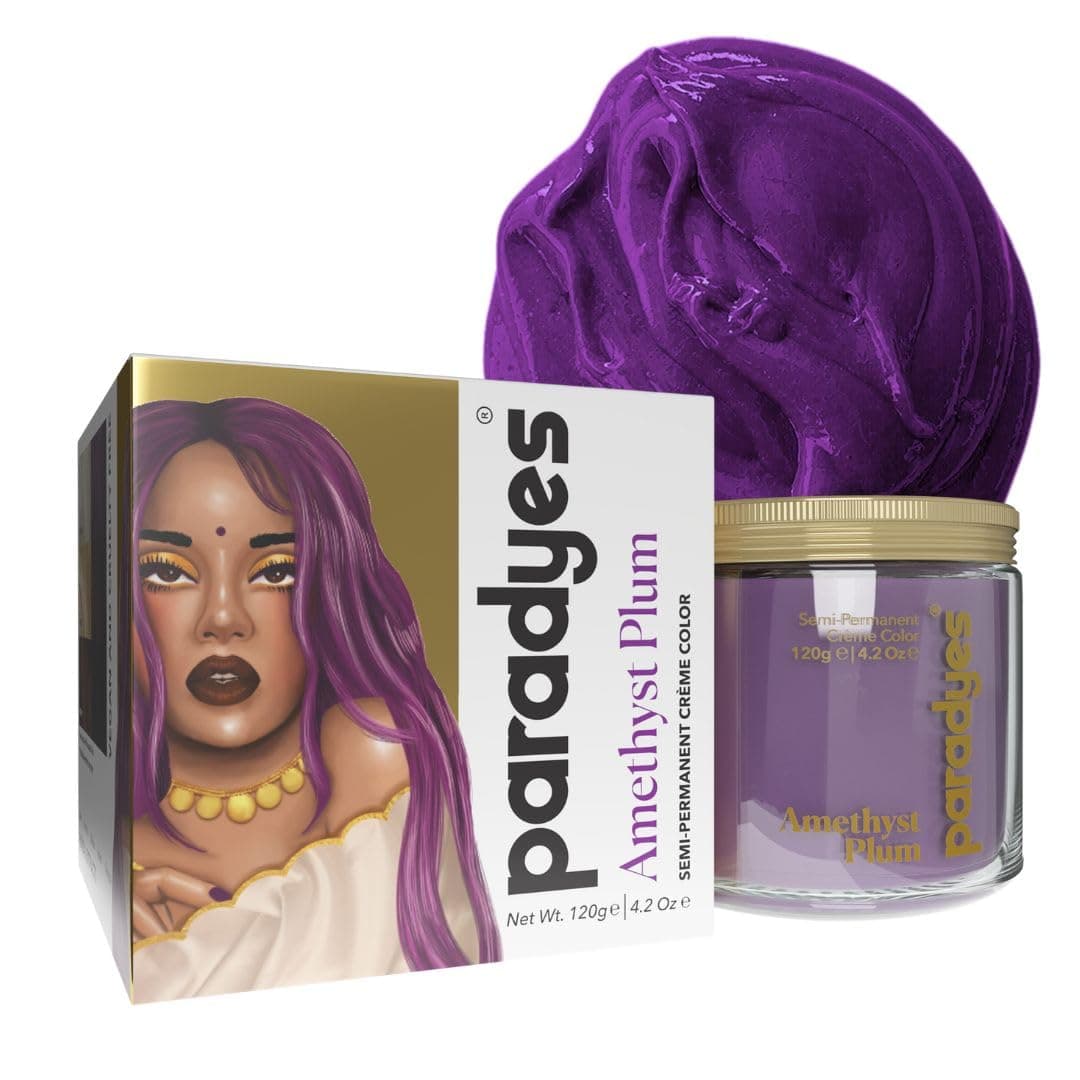 Paradyes Semi-Permanent Amethyst Plum Hair Colour | Conditioner-Based DIY Colour | For Colour Refresh | Best on Pre-Lightened Hair | 120g