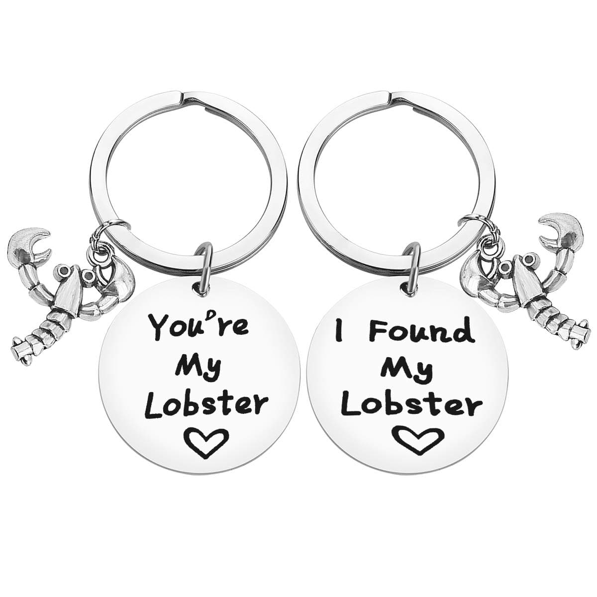 Couple Jewelry Keychain I Found My Lobster You're My Lobster Keychain Couple Set TV Show Friend Gift for Boyfriend, Girlfriend Valentine's Day Birthday Gift for Him Her