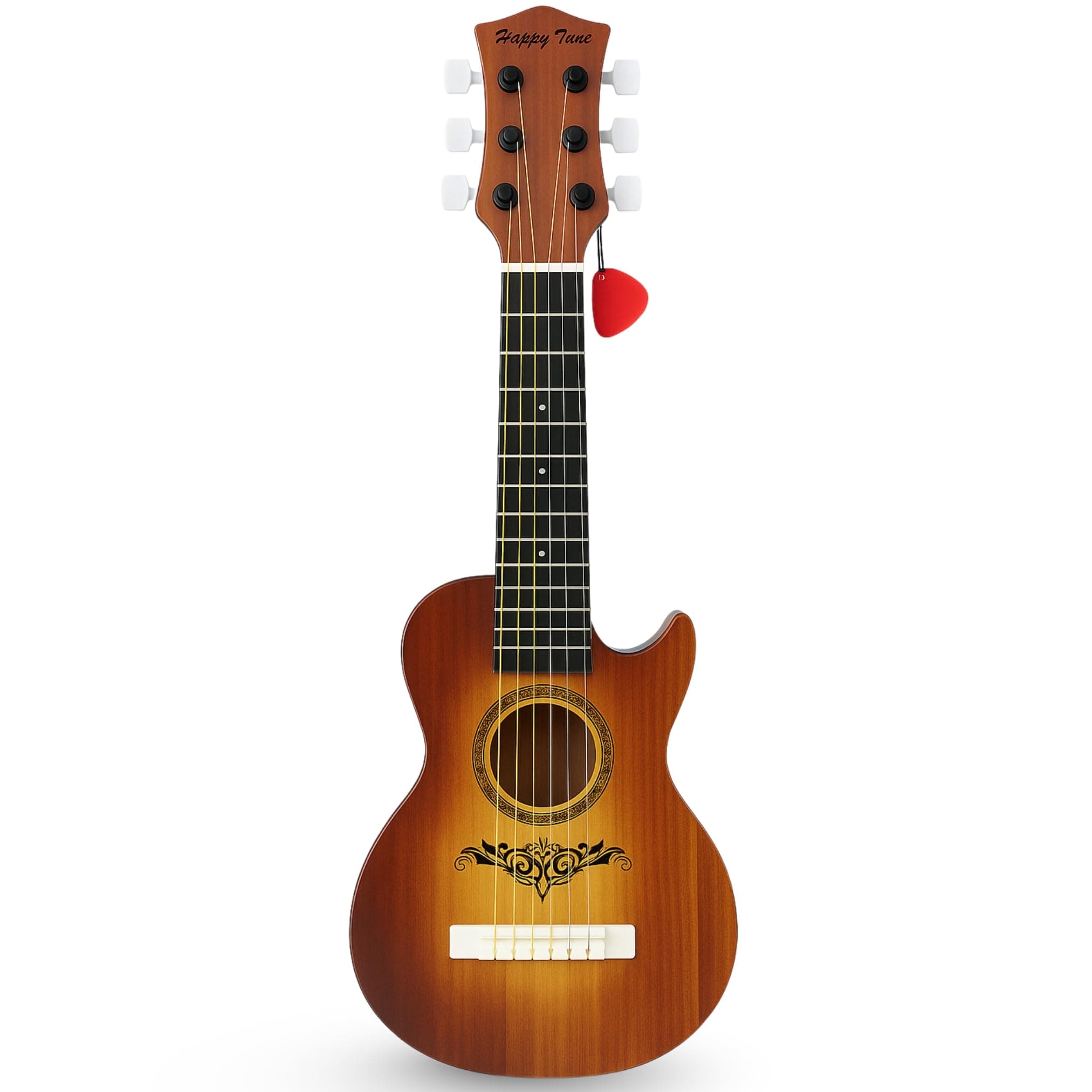 23" Acoustic Guitar, Kids 6 String Toy Guitar - Realistic Steel Strings - Beginner Practice First Musical Instrument for Children, Toddlers (Brown)