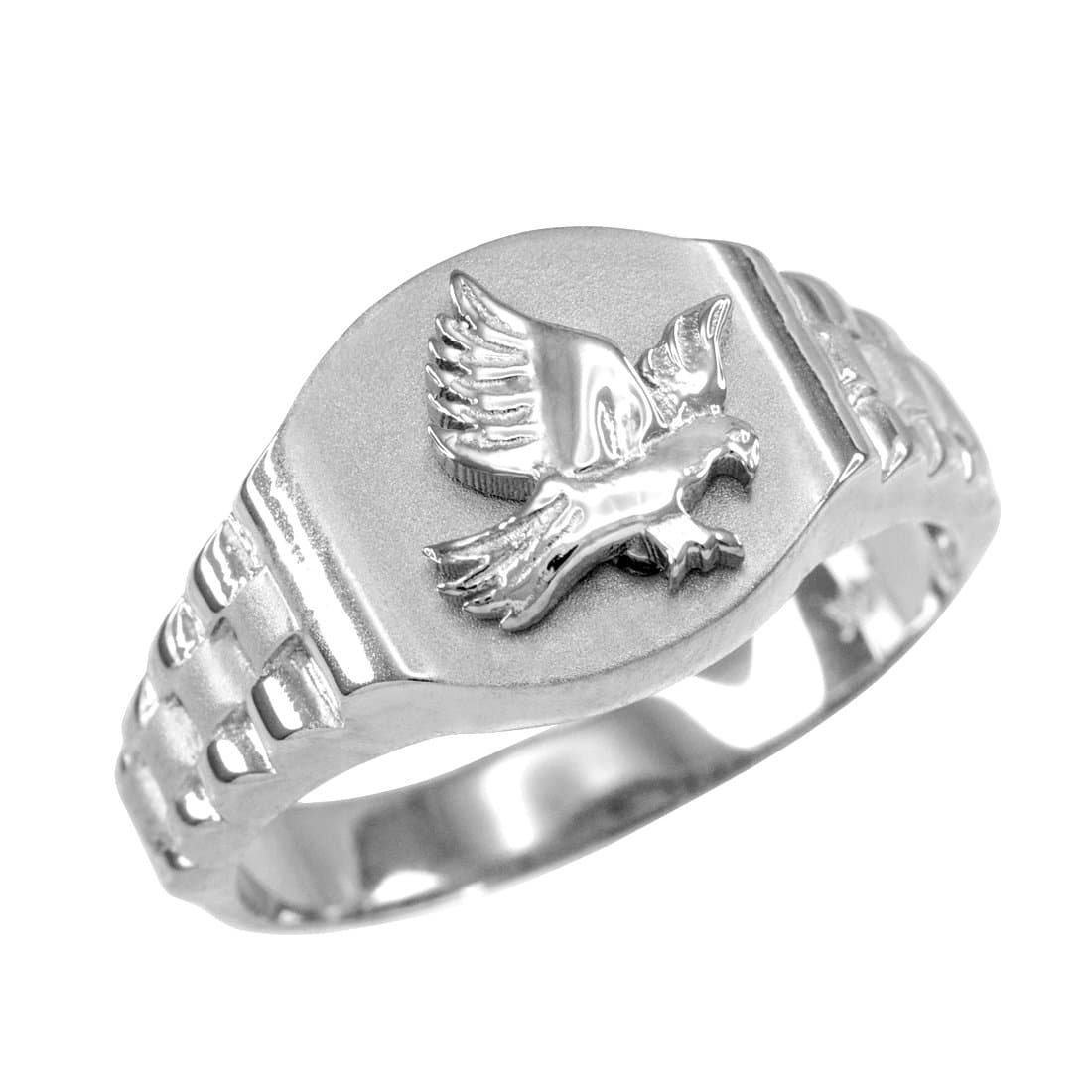 LABLINGZ 925 Sterling Silver American Eagle Mens Signet Ring Size 6-16
