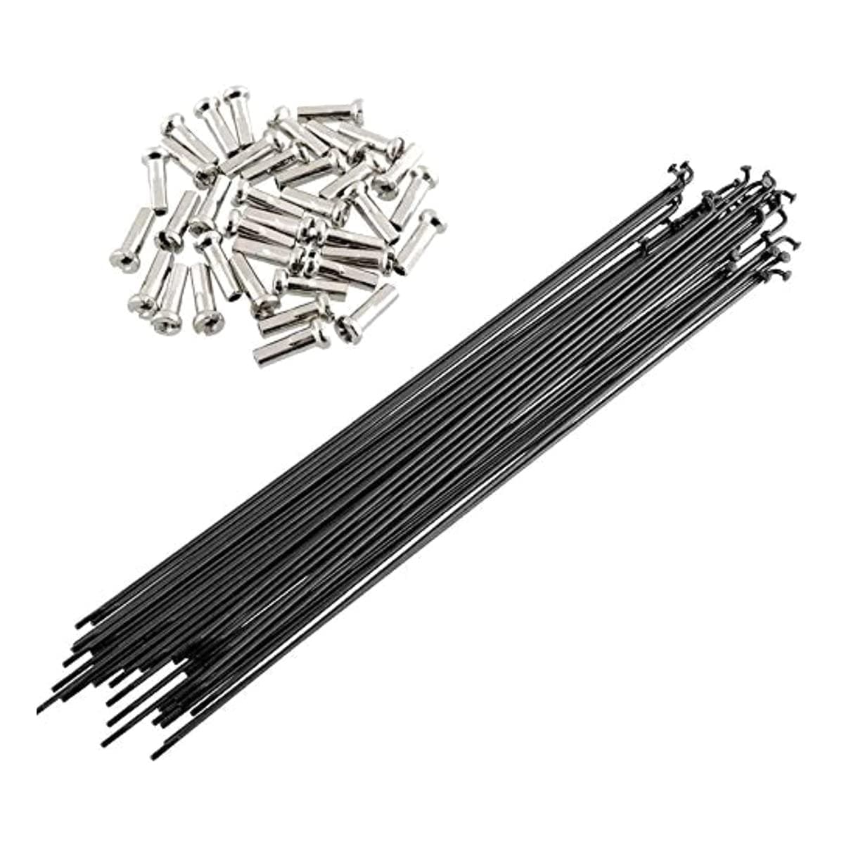 SENQI 36pcs 14G J Bend Bicycle Steel Spokes 170mm-290mm W/Nipples (292mm)