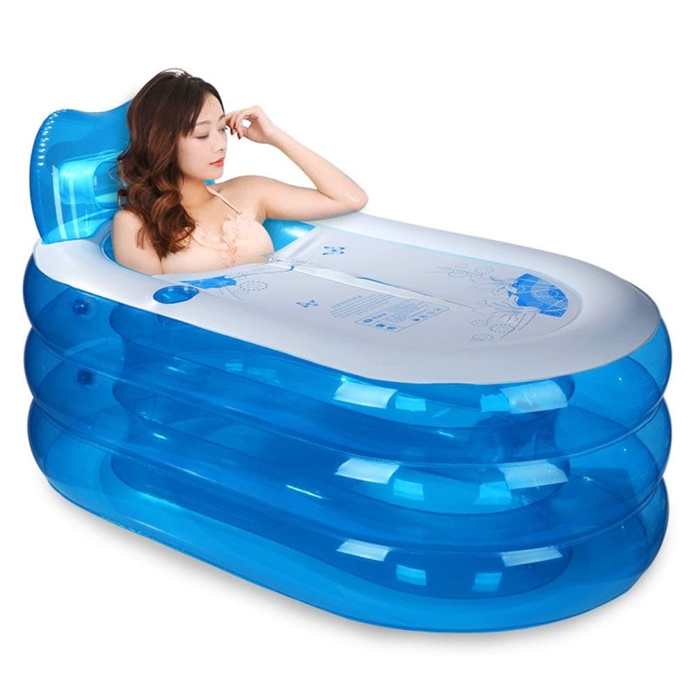Thickening Inflatable Bathtub, Adult Child Bathtub PVC Foldable Portable Plastic Bath Tub