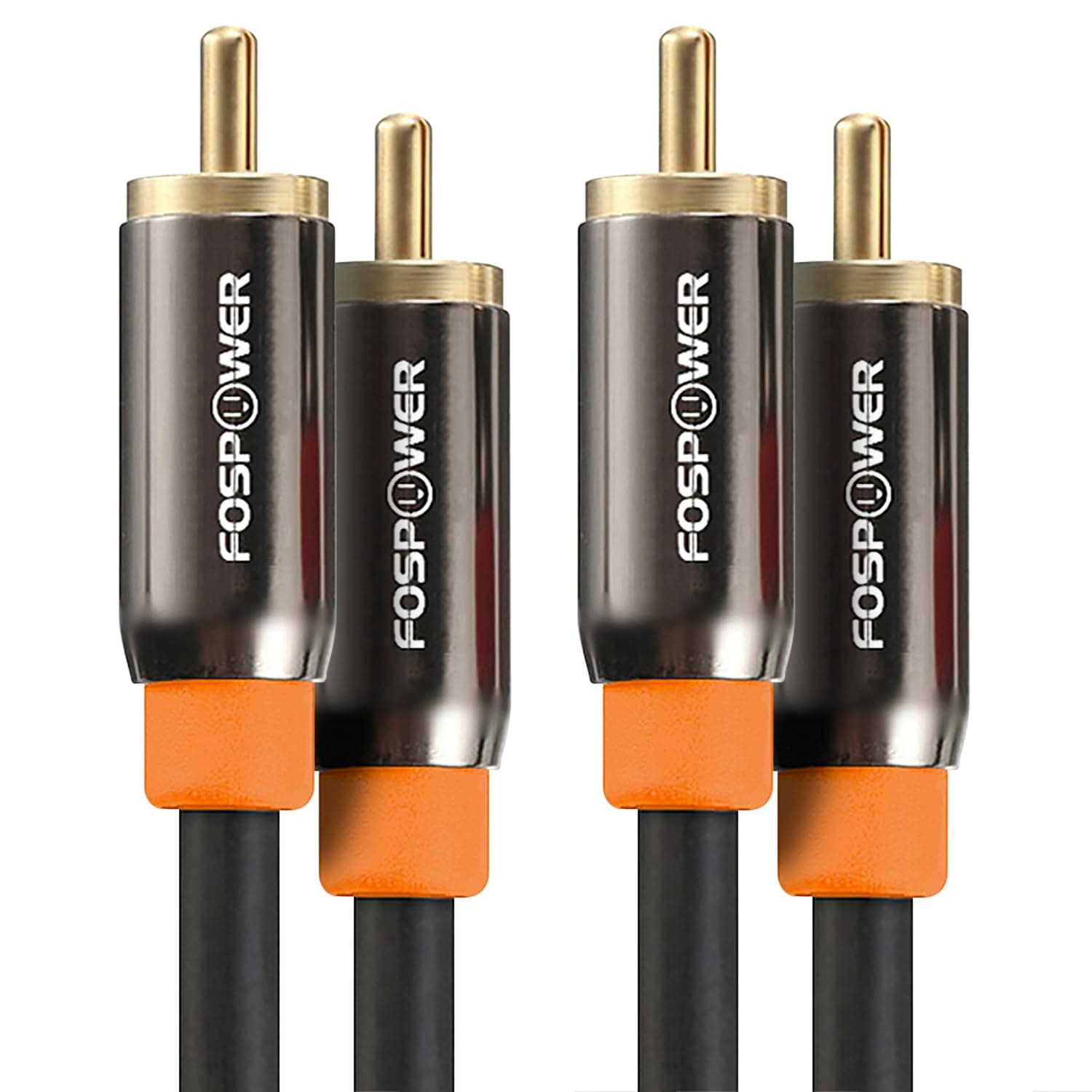 FosPower Digital Audio Coaxial Cable [24K Gold Plated Connectors] Premium S/PDIF RCA Male to RCA Male for Home Theater, HDTV, Subwoofer, Hi-Fi Systems - 6ft/2Pack