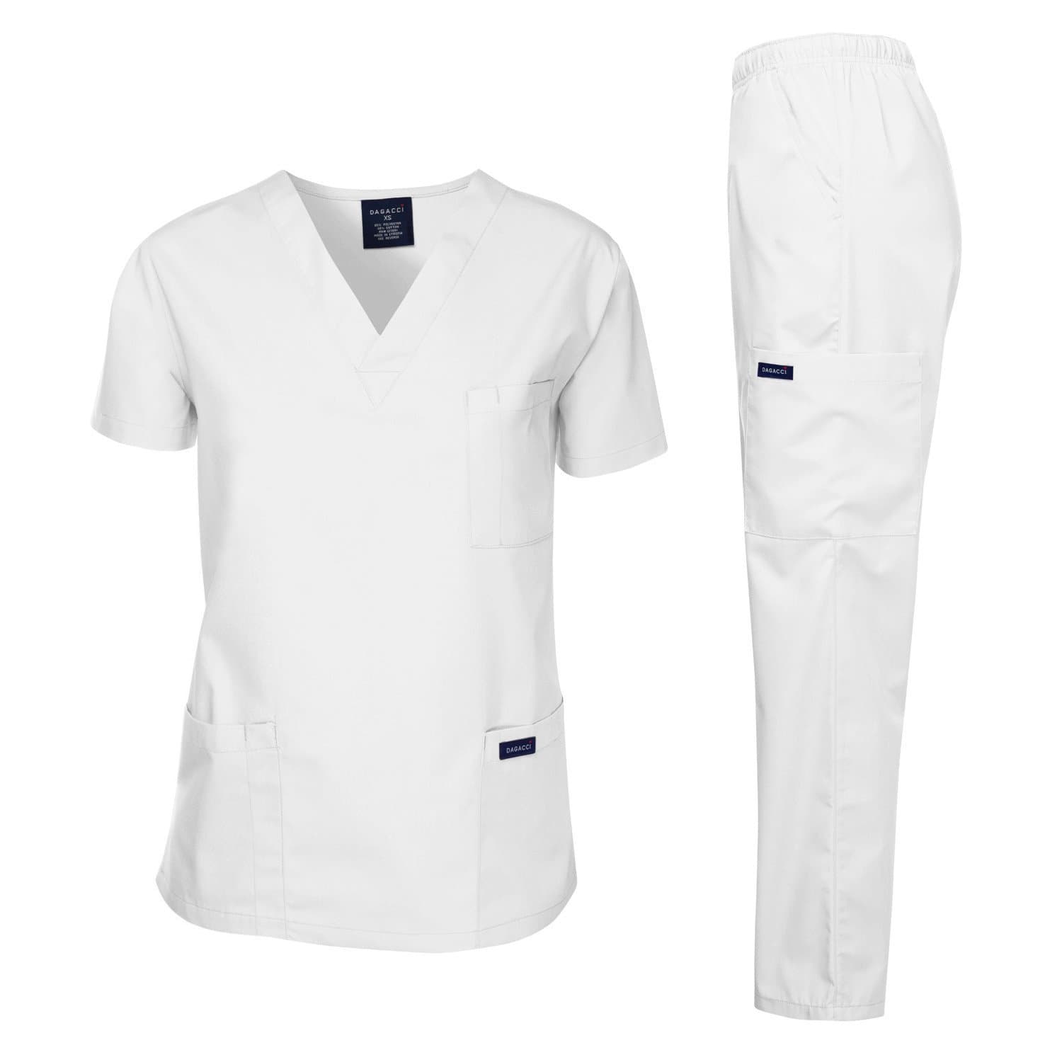 Dagacci Scrubs Medical Uniform Mens Scrub Set Medical Scrubs Top and Pants