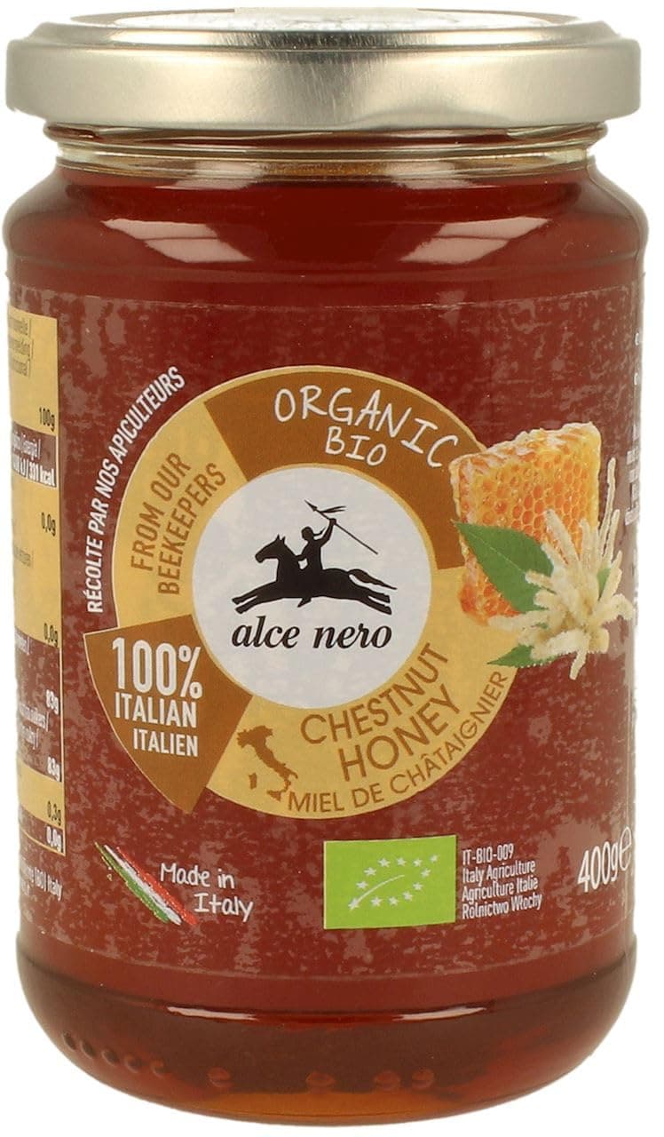 400g Chestnut Honey Certified Organic Glass Jar Made in Italy