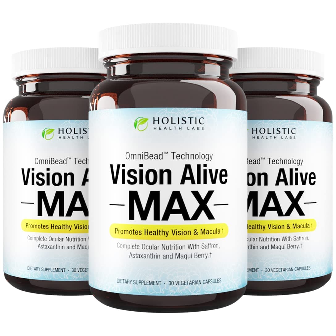 Vision Alive Max with 8 Natural Ingredients Lutemax® 2020, Bilberries, Blueberries, c3g from Black Currant, Maqui Berry, Saffron, and Astaxanthin (30 Count (Pack of 3))