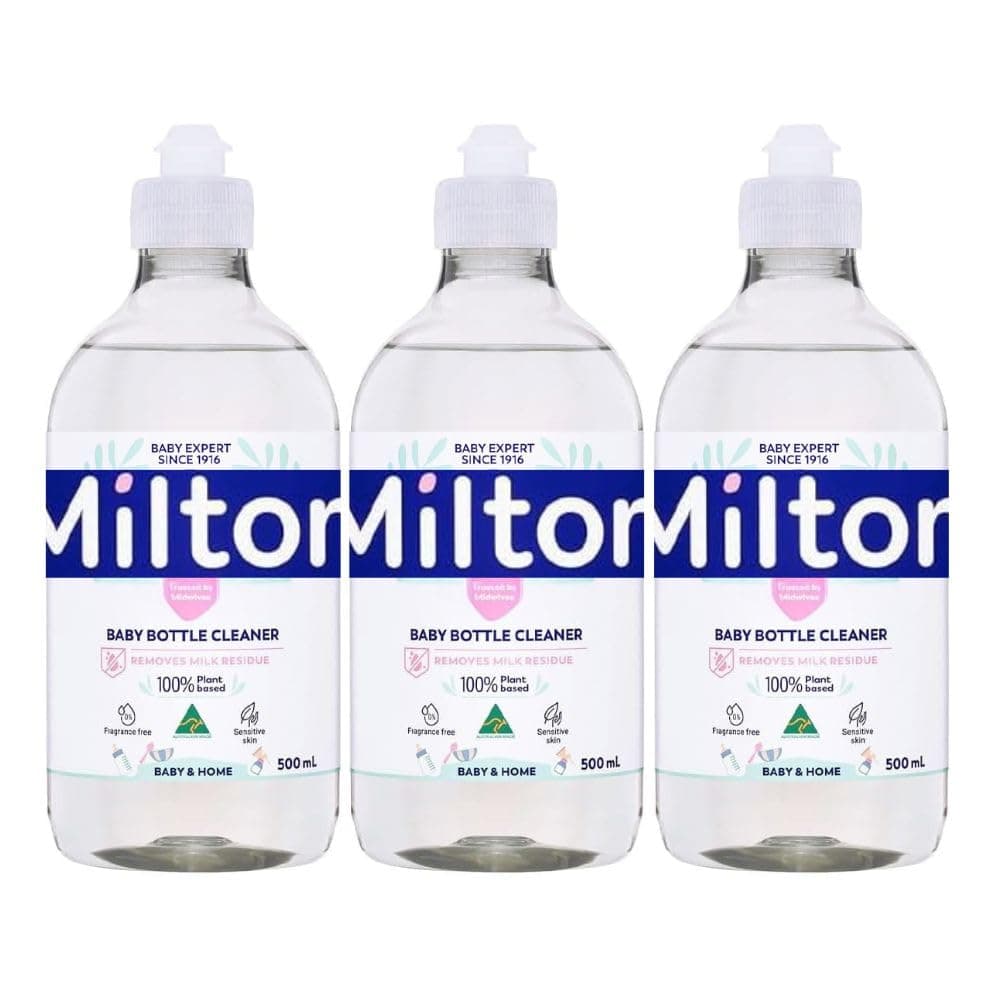 MiltonBaby Bottle Cleaner 500ml x 3, Teat White Milk Film Residue Remover Hygiene Household Desinfectant Wash for Sensitive Skin with Welari Thank You Card | (3pack)
