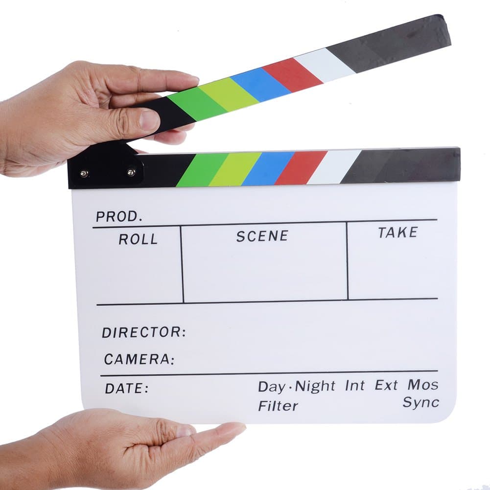 Neewer Acrylic Plastic 10x12"/25x30cm Dry Erase Director's Film Clapboard Cut Action Scene Clapper Board Slate with Color Sticks
