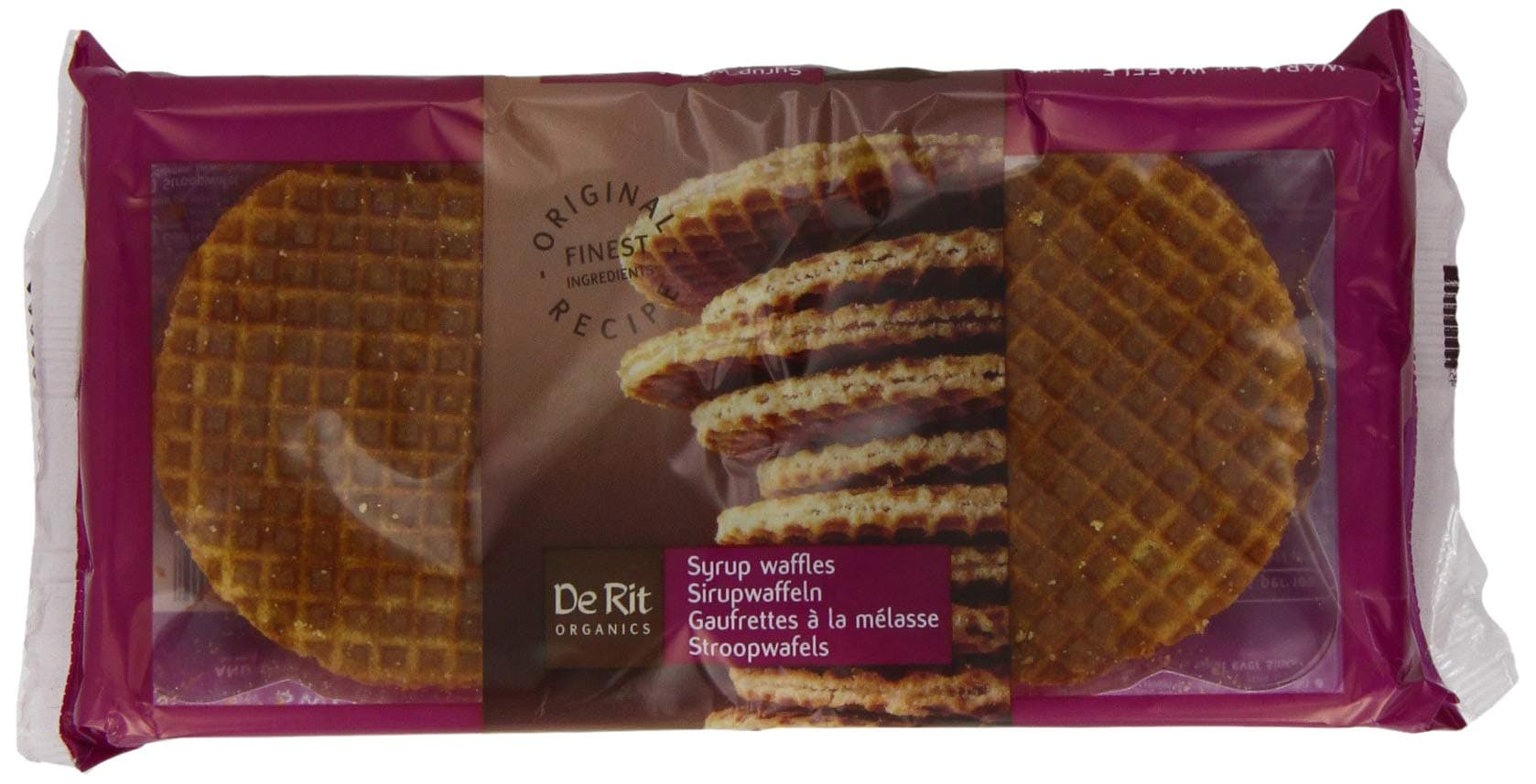 De Rit Organic Syrup Waffles 175 g (Pack of 12)