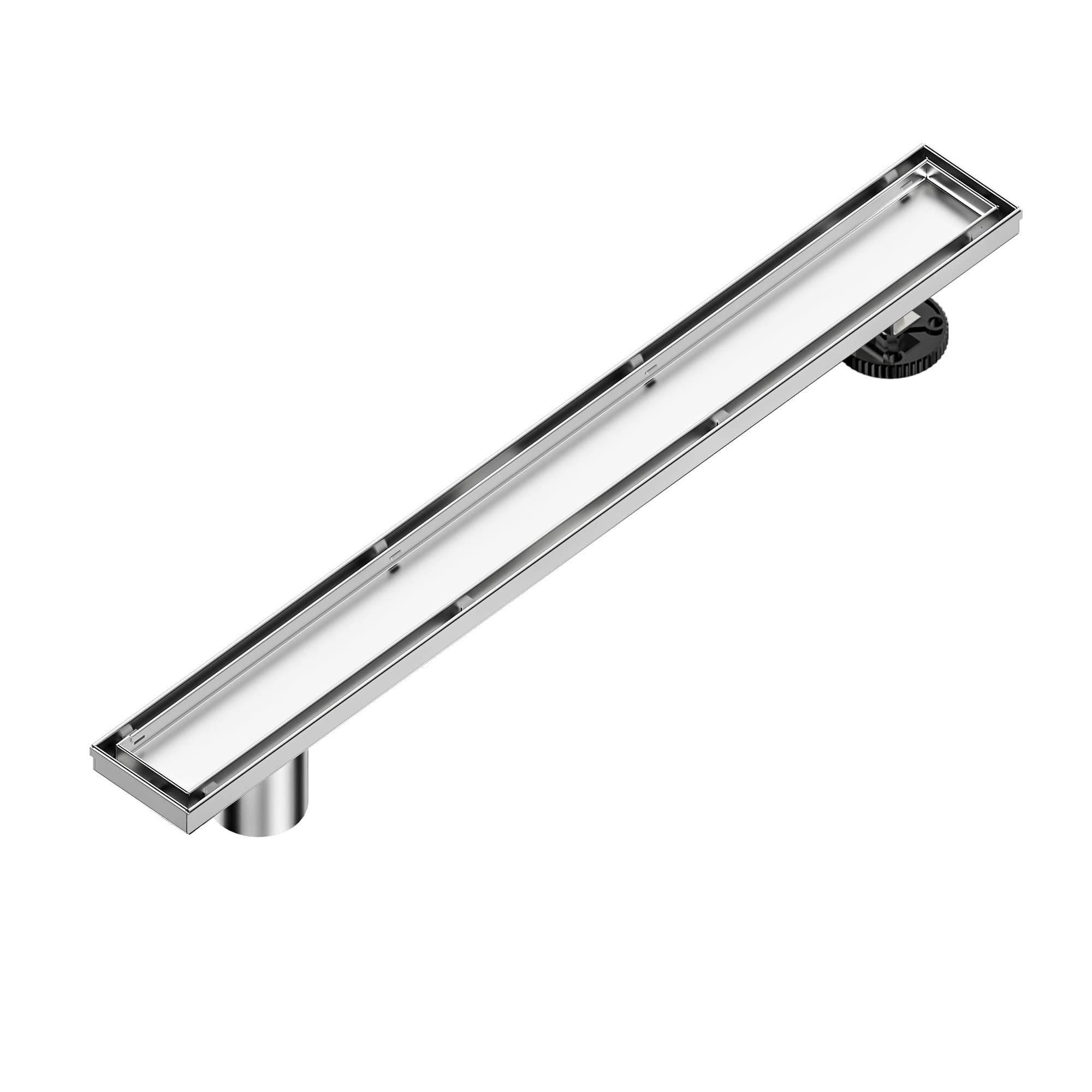 Neodrain 32-Inch Offset Linear Shower Drain with Tile Insert Grate Cover, Brushed 304 Stainless Steel Rectangle Side Outlet Shower Floor Drain, Adjustable Leveling Foot, Hair Strainer/Catcher