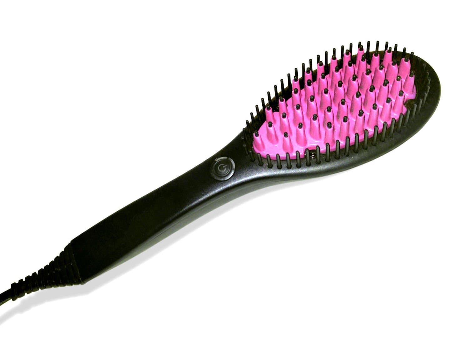 Phoenix Hair Straightener Brush with Heated Ceramic Anti Static Straightening Bristles and US Plug - (Pink)