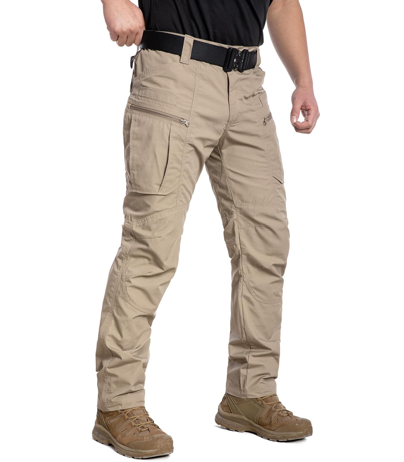 CARWORNIC Men's Lightweight Tactical Pants Ripstop Military Cargo Pants Water Resistant Outdoor Hiking Work Pants