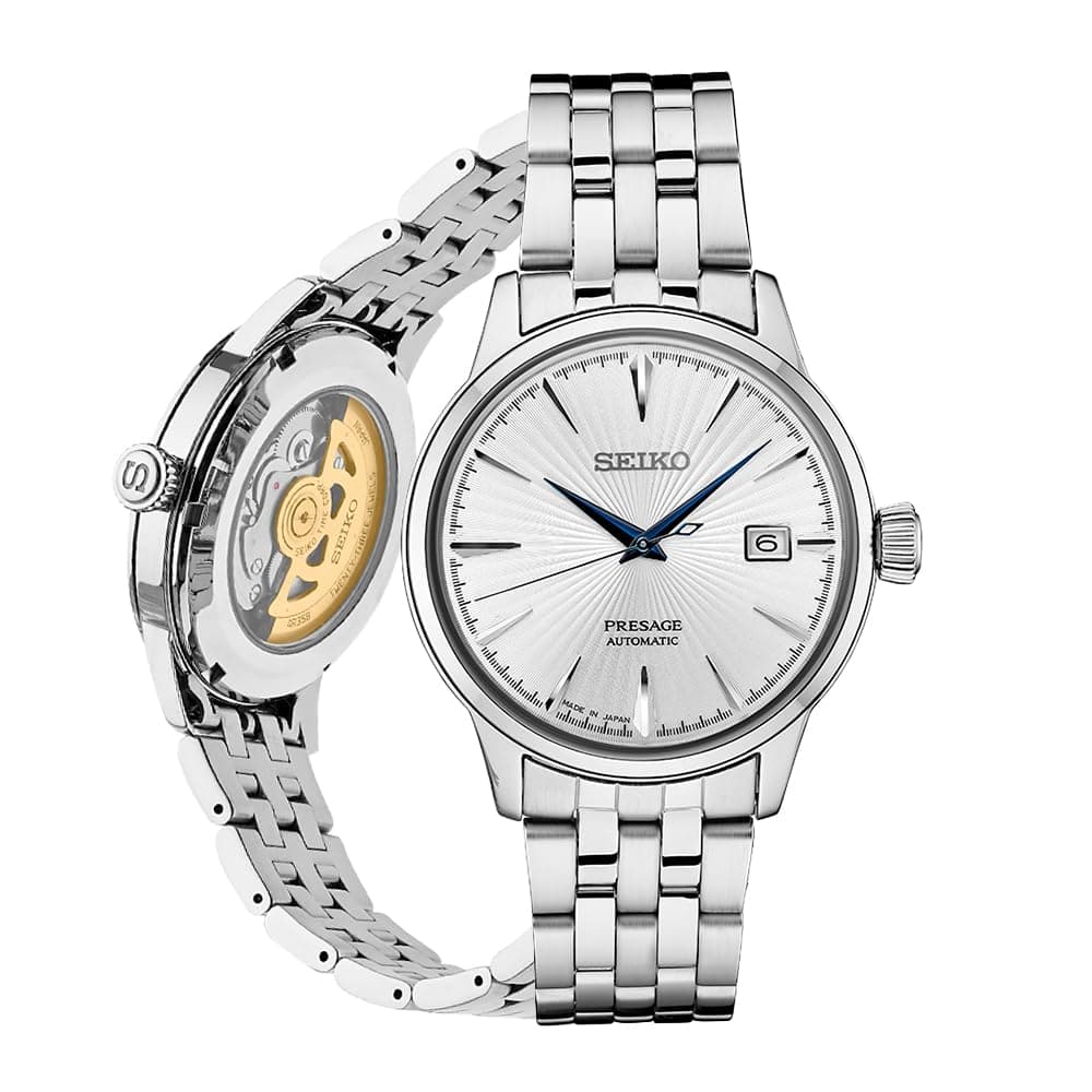 Seiko Men's Presage Automatic Cocktail Time White Dial Dress Watch – Model: SRPB77