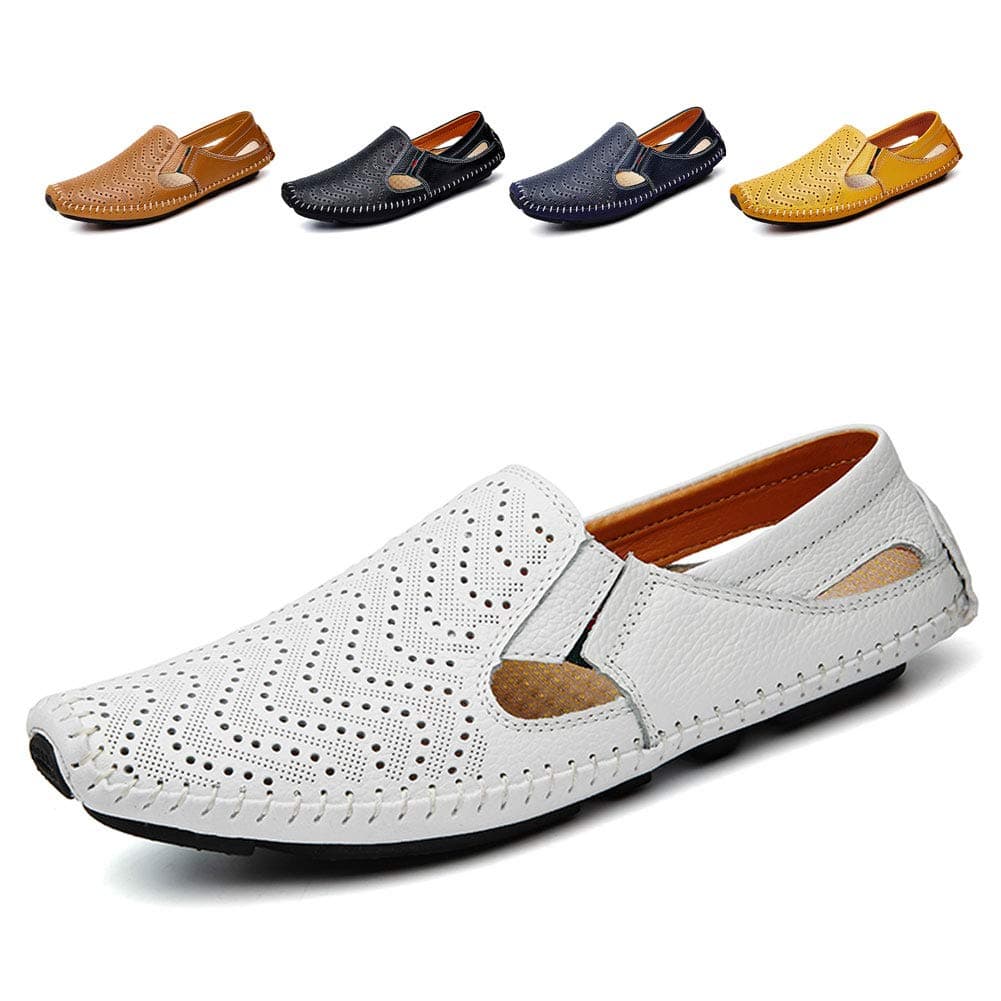 Men's Driving Shoes Leather Fashion Slipper Casual Slip on Loafers Shoes in Summer