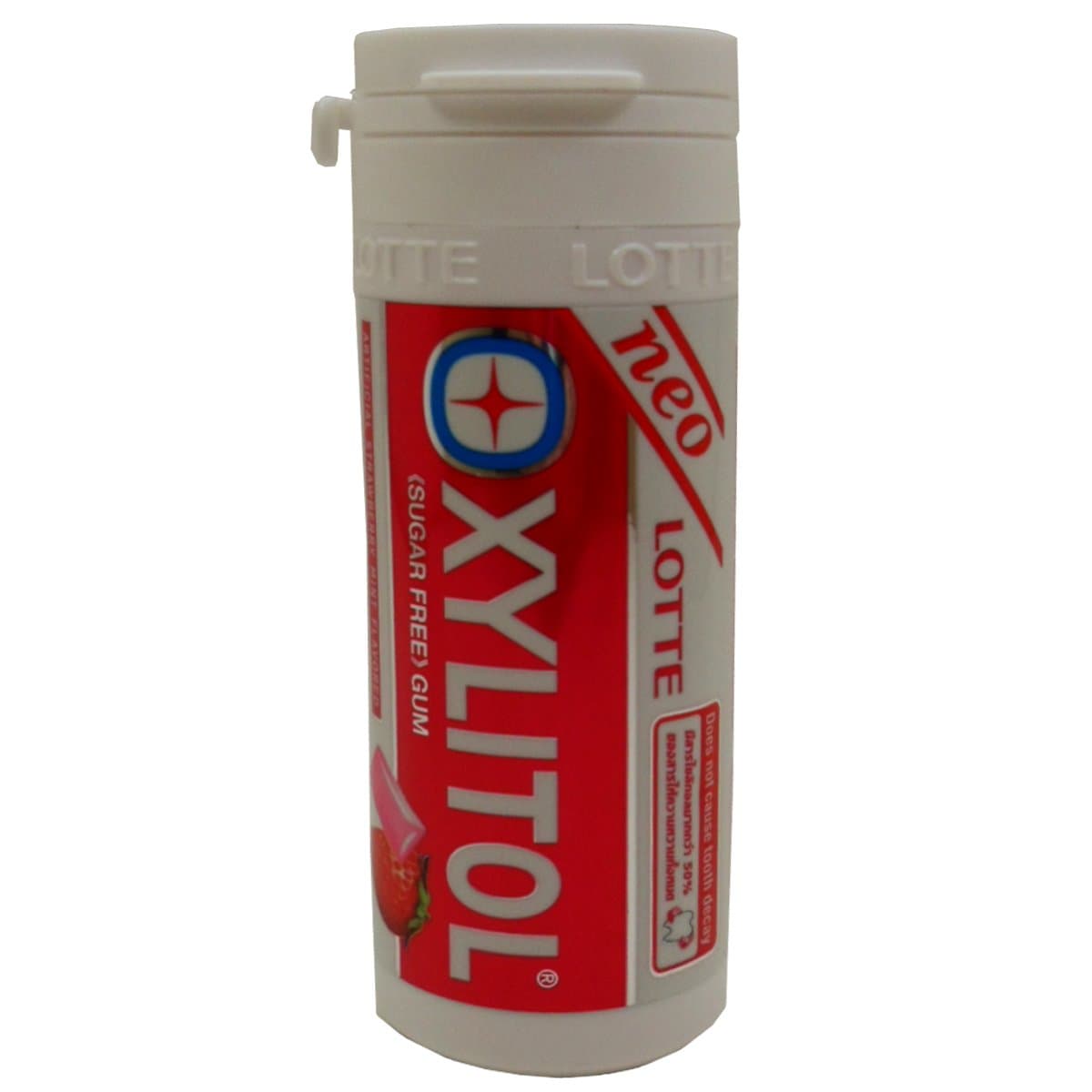 Lotte Xylitol Neo Dental Health Chewing Gum Strawberry Mint Flavored Sugar Free 30g (20 Pellets) X 5 Bottles