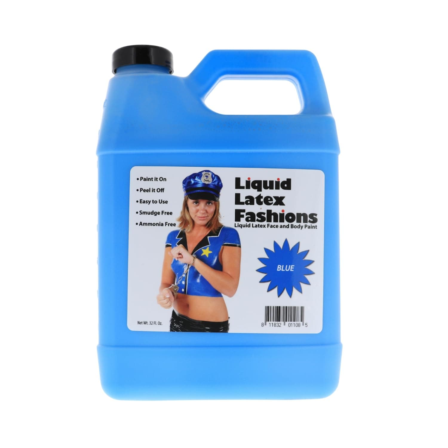 Blue 32 Oz - Liquid Latex Body Paint, Ammonia Free No Odor, Easy On and Off, Cosplay Makeup, Creates Professional Monster, Zombie Arts