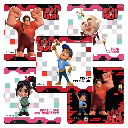 Disney Wreck It Ralph Movie Stickers - Party Favors - 75 per Pack