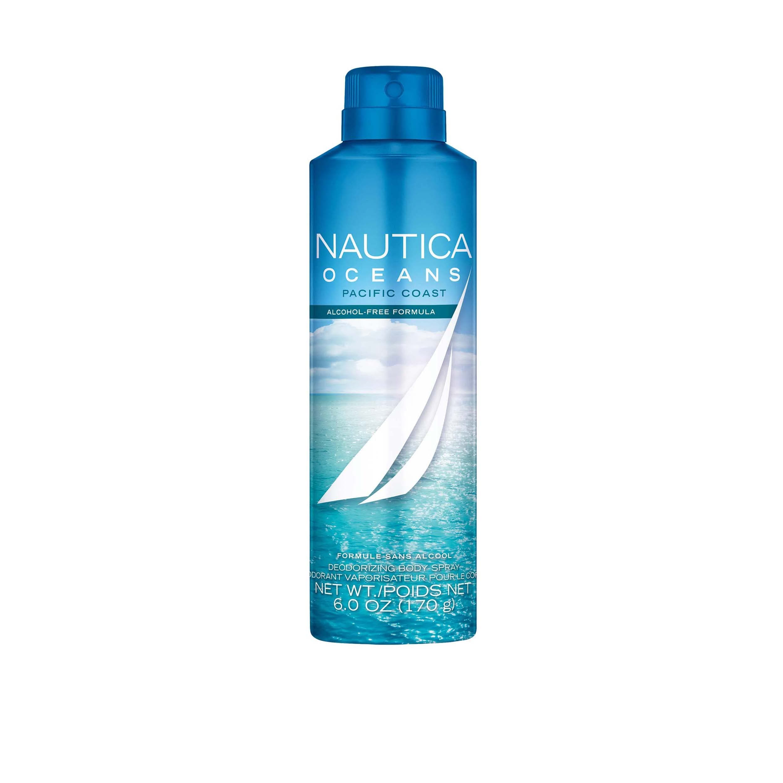 Nautica Oceans Pacific Coast Deo Body Spray 6 fl oz (Pack of 1), Notes of Apple, Cyclamen, and Amberwood, Men's Fragrance, Long Lasting, Everyday Fragrance