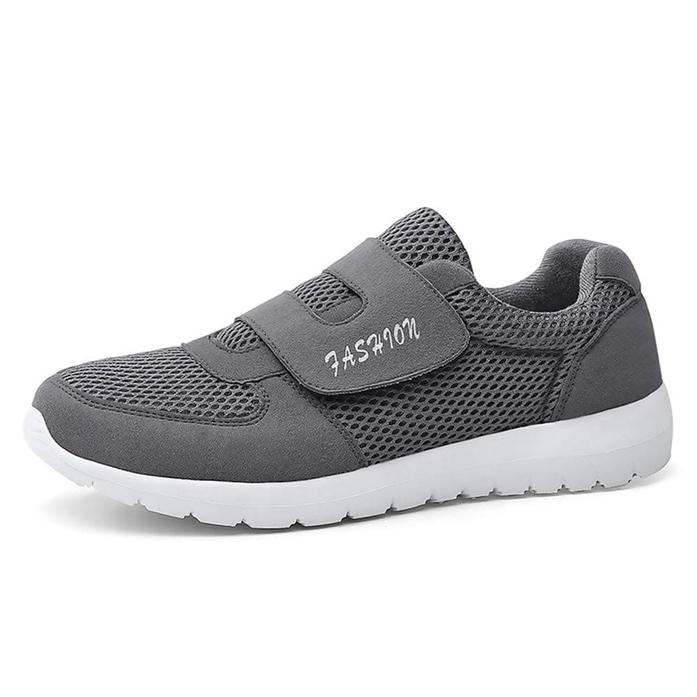 - Men's Casual Comfort Walking Shoes Ultralight Flats Non-Slip Hook & Loop Fashion Sneakers