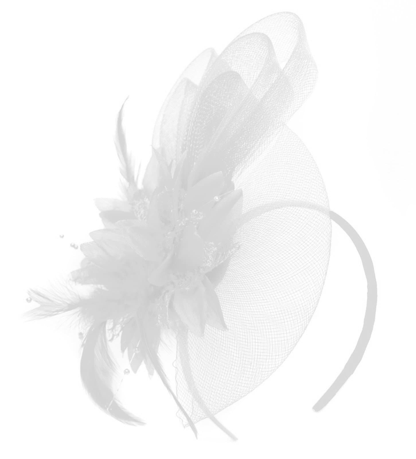 Flower Wedding Races Party Fascinator Net Hat and Feathers