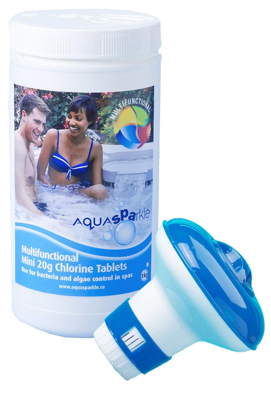 Floating Dispenser + 50 Ultimate Chlorine Tablets 20g Hot Tub Swimming Pool Spa