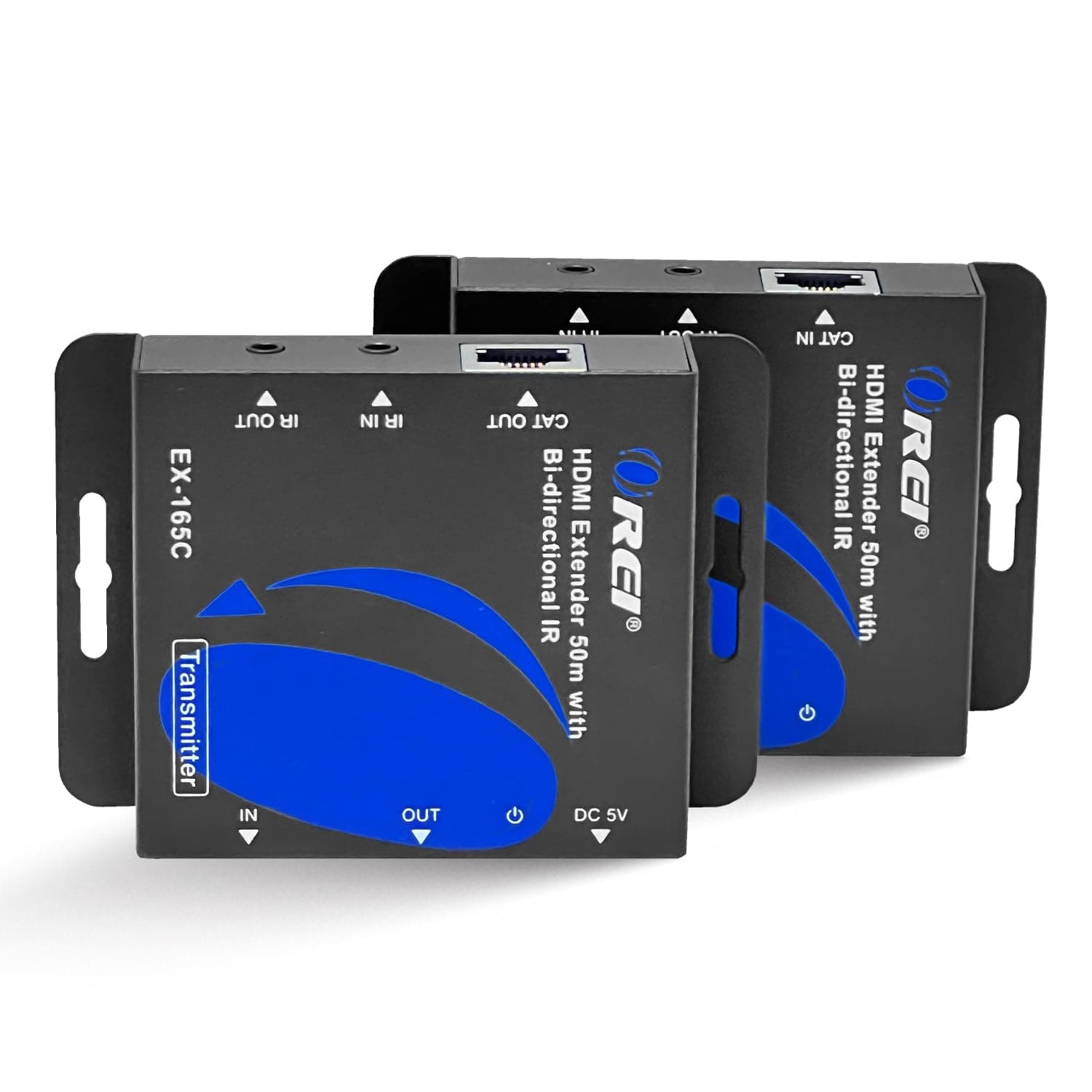 HDMI over Ethernet Extender over Cat6/Cat7 Cable upto 165 Feet 1080p, Full HD, Local Loop Out Option, with IR Control EDID POC Function Transmitter and Receiver (EX-165C)