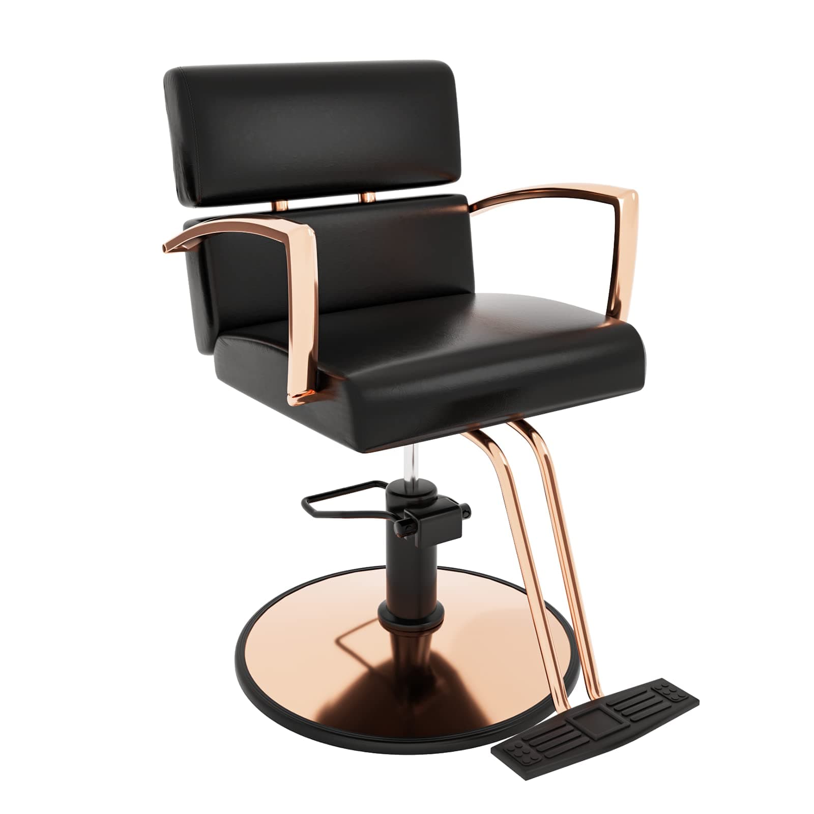 OmySalon Salon Chair for Hair Stylist Heavy Duty, Barber Chair 360 Degree Swivel, Hydraulic Styling Chair Black & Rose Gold, Beauty Spa Hairdressing Tattoo Equipment