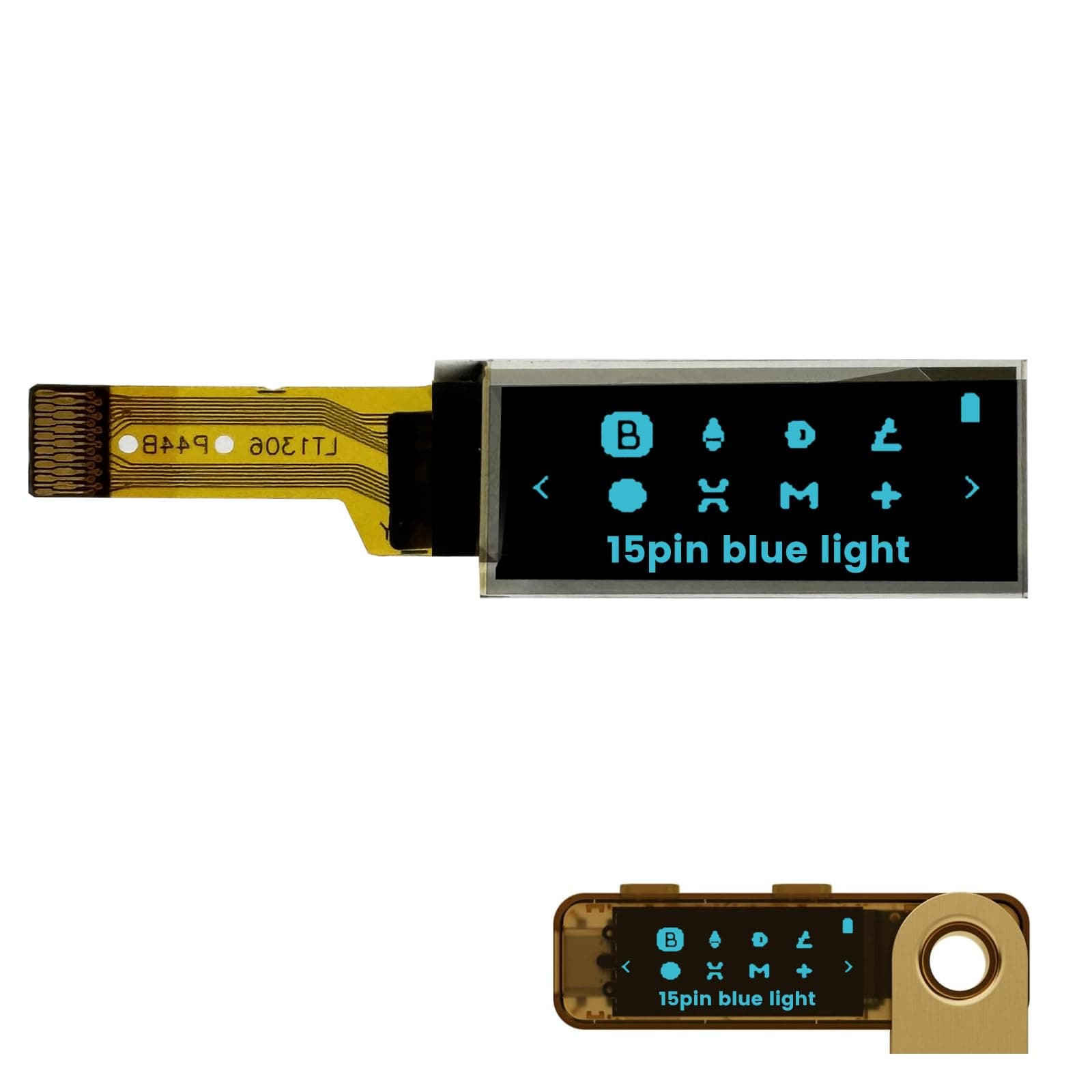 1PCS OLED LCD Display Module, 0.91" 4 Wire SPI Serial OLED Screen Driver,128x32 3.3V ~ 4.2V for Ledger Nano S (15Pin Blue Light, 1pcs)
