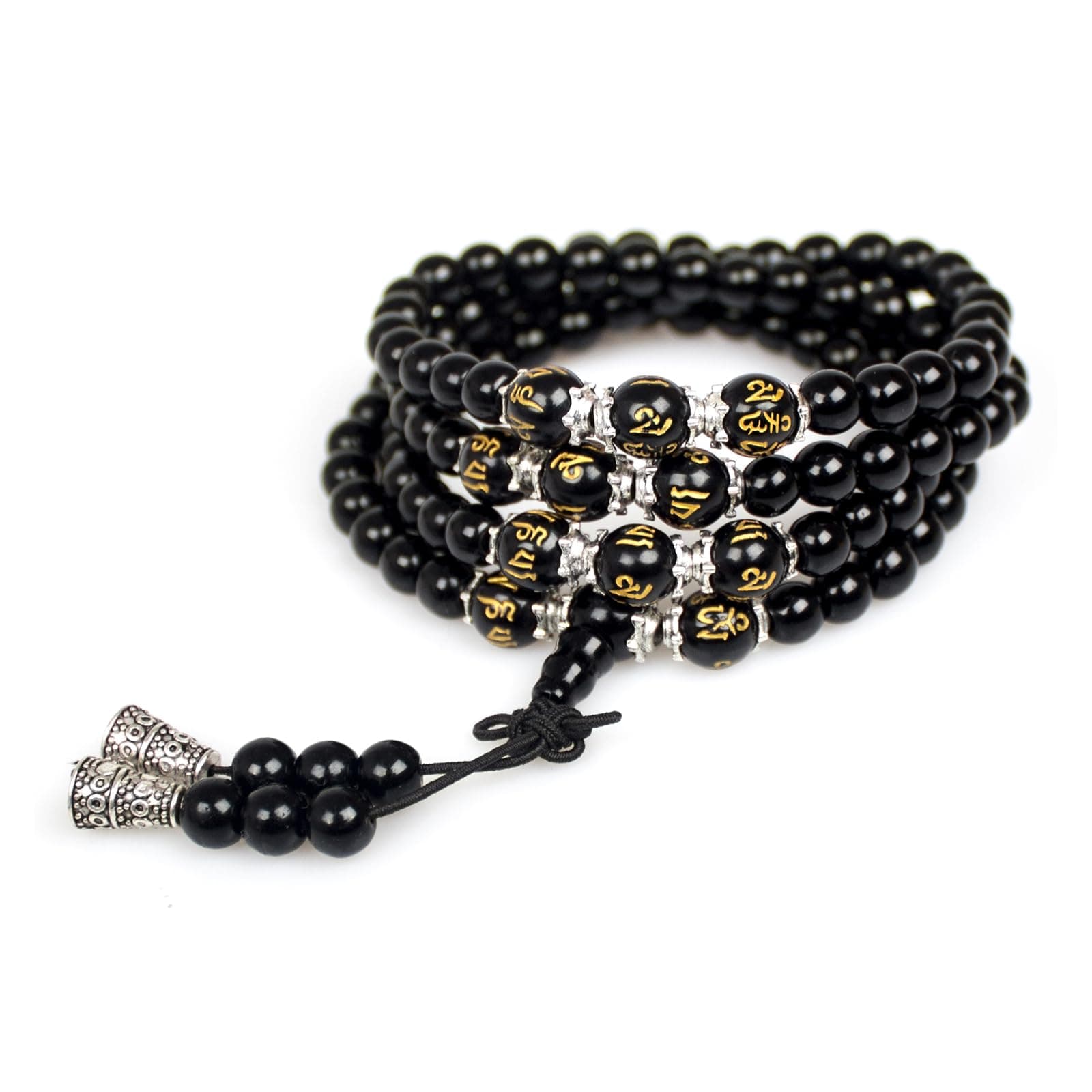 6mm 108 Mala Beads Bracelet Meditation Necklace Obsidian Beaded Prayer Buddhist Healing Stone Tiger Eye Jewelry
