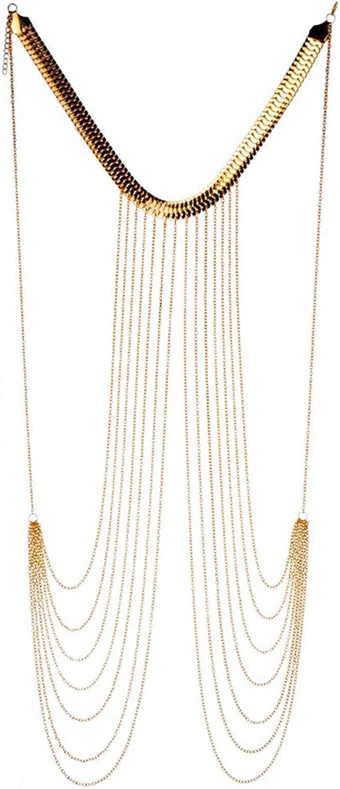 Lady Layered Waist Chain Gold Tassel Body Chain Necklace Jewelry