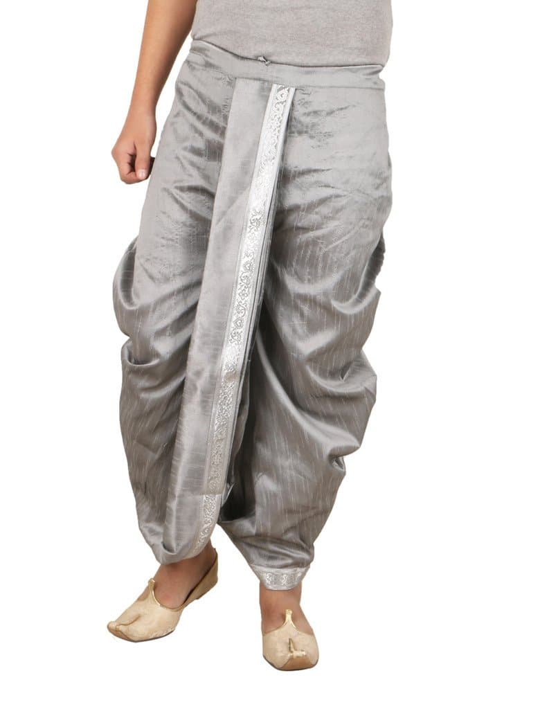 LARWA solid men's ethnic dhoti Silver Special for Diwali