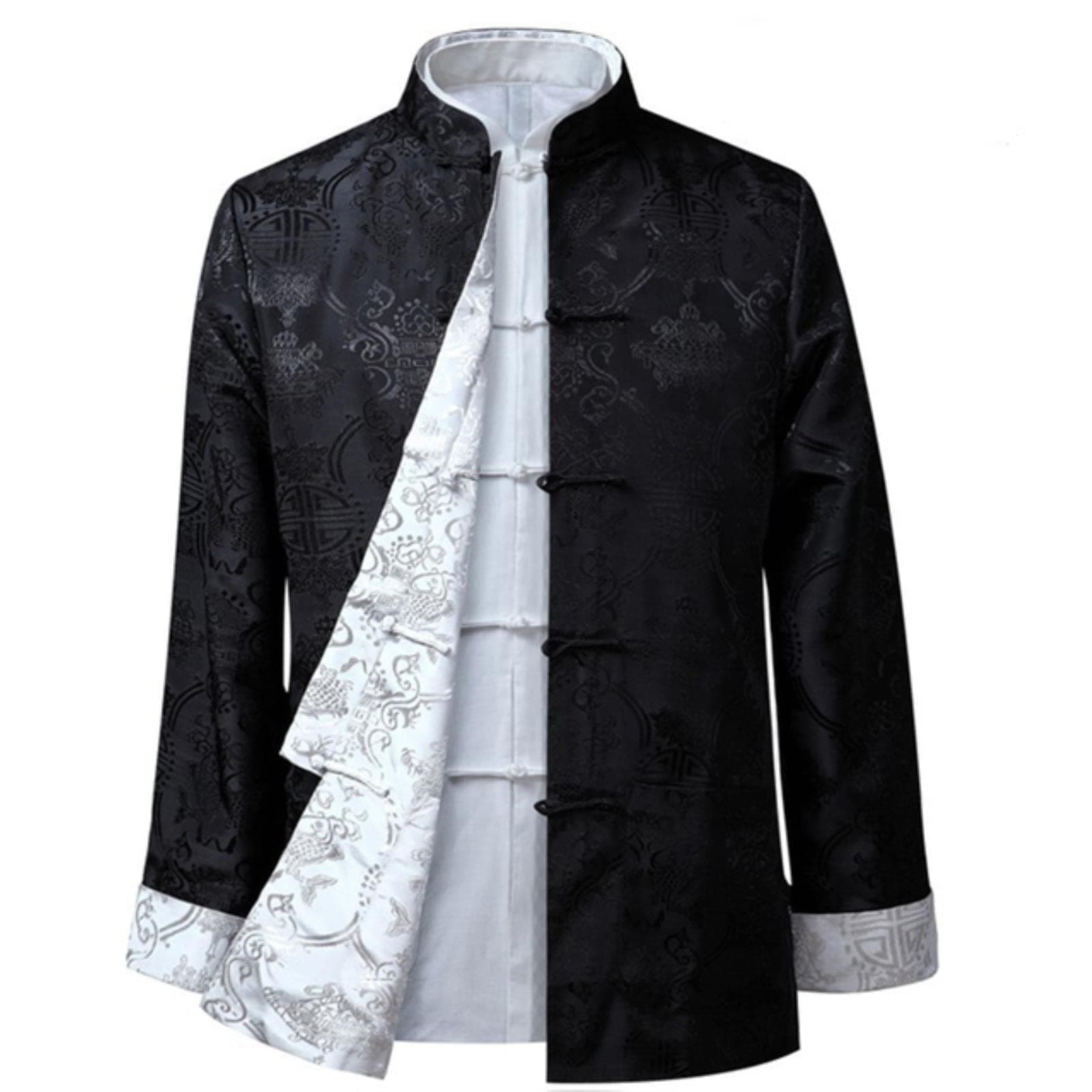 Tang Suit Chinese Shirt Style Jacket Collar Traditional Chinese Clothing for Men Silk Kungfu Cheongsam Top Hanfu Men Both Sides