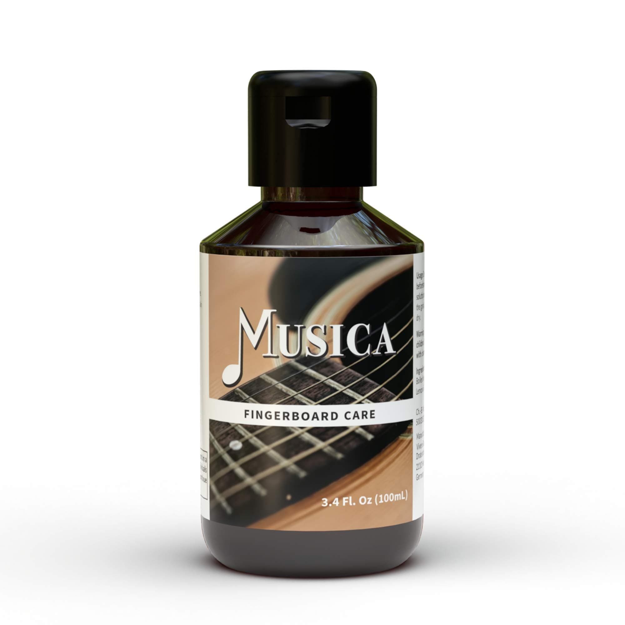 Musica Fretboard Cleaner - A Great Guitar Fretboard Oil Cleaning Agent: Guitar Polish & Finger Board Wood Cleaner With Boiled Linseed & Lemon Oil, Perfect Fretboard Conditioner & Cleaner 100ml