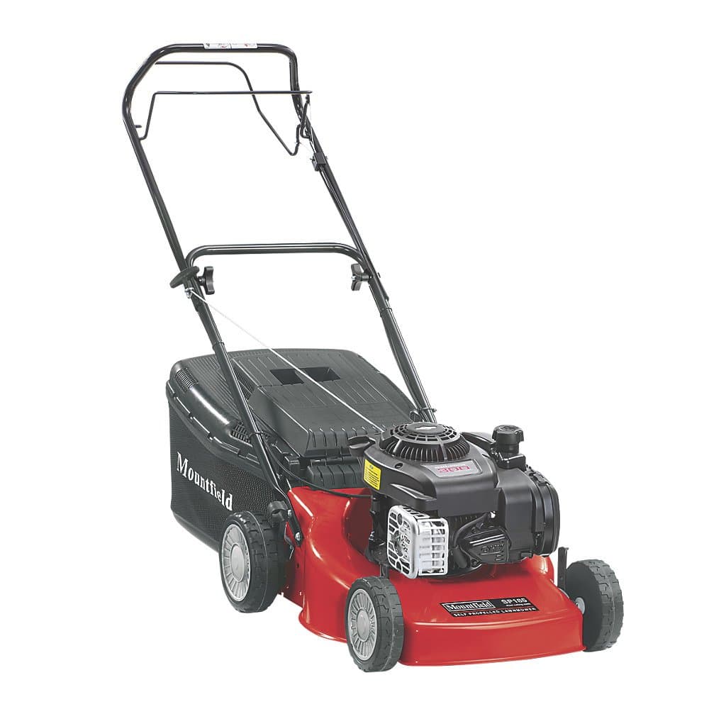 MOUNTFIELD HP185 45CM 125CC HAND-PROPELLED ROTARY PETROL LAWN MOWER. Easy To Use and Easy To Start Engine