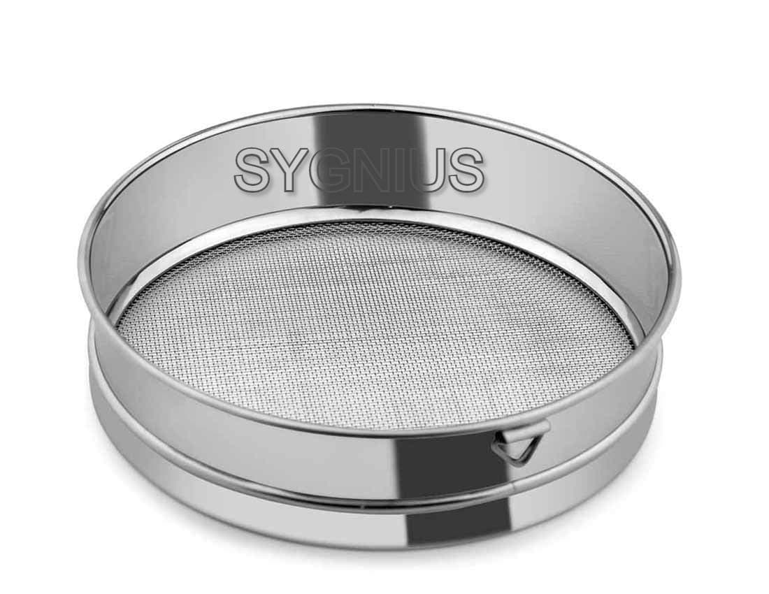 Sygnius Stainless Steel Food Strainers (Atta Chalni) Flour Sieve Sifting Strainer Cake Sugar Baking Kitchen Tools Flatware Sets Sifters for Baking & Powdered Sugar-Silver