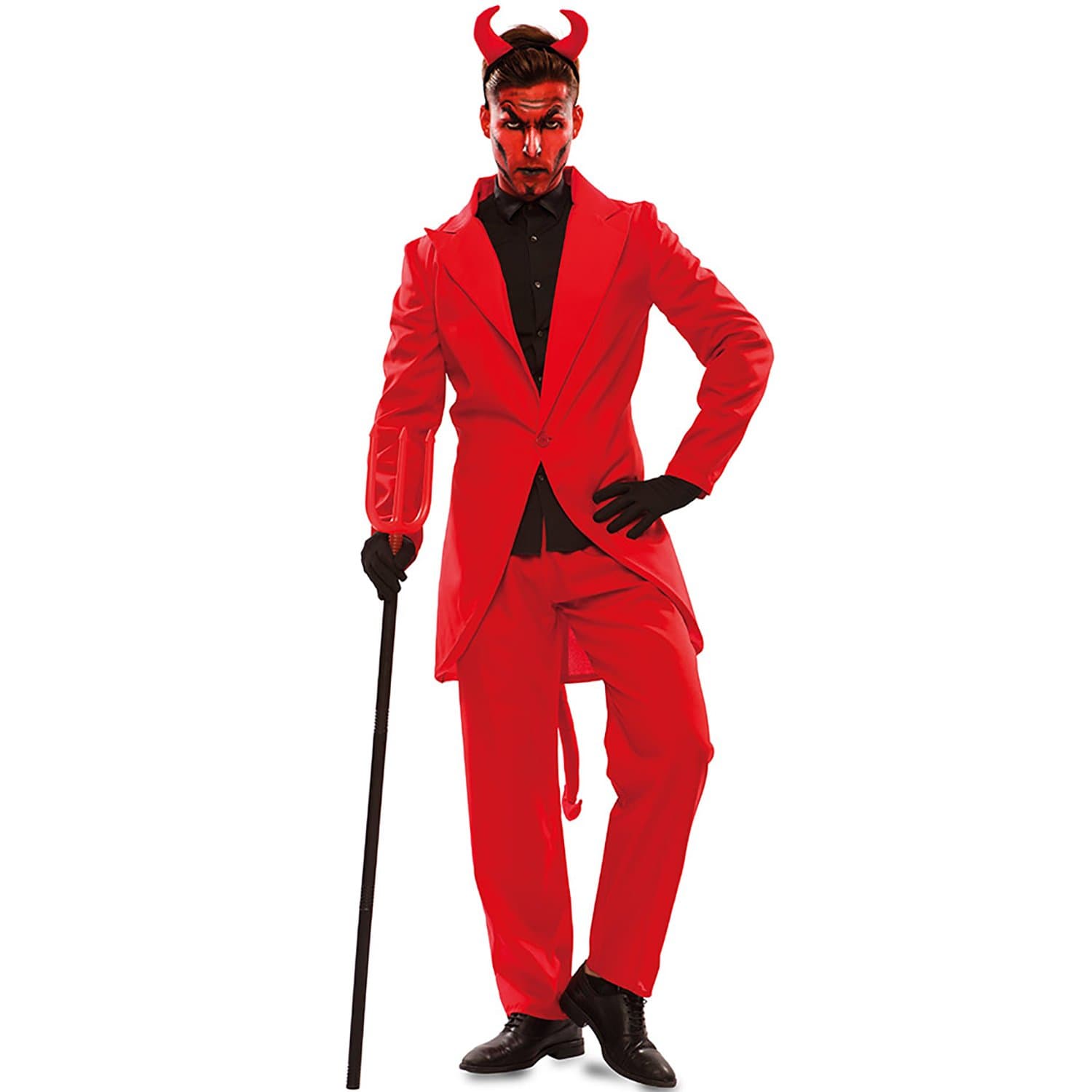 IT EUROCARNAVALES Devil Lucifer Costume for Men Red Satan Costume Halloween Carnival XL