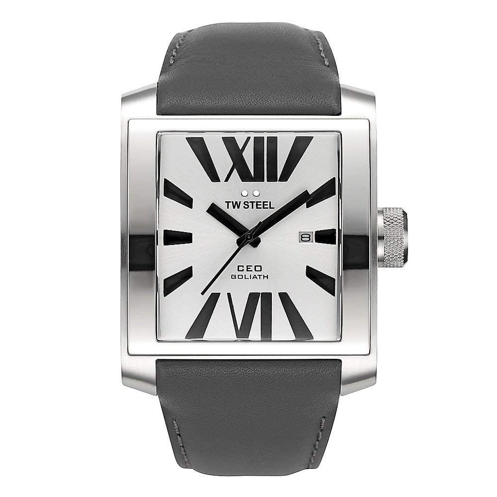 TW Steel CEO Goliath CE3002 39X42mm Stainless Steel Case Grey Calfskin Mineral Watch