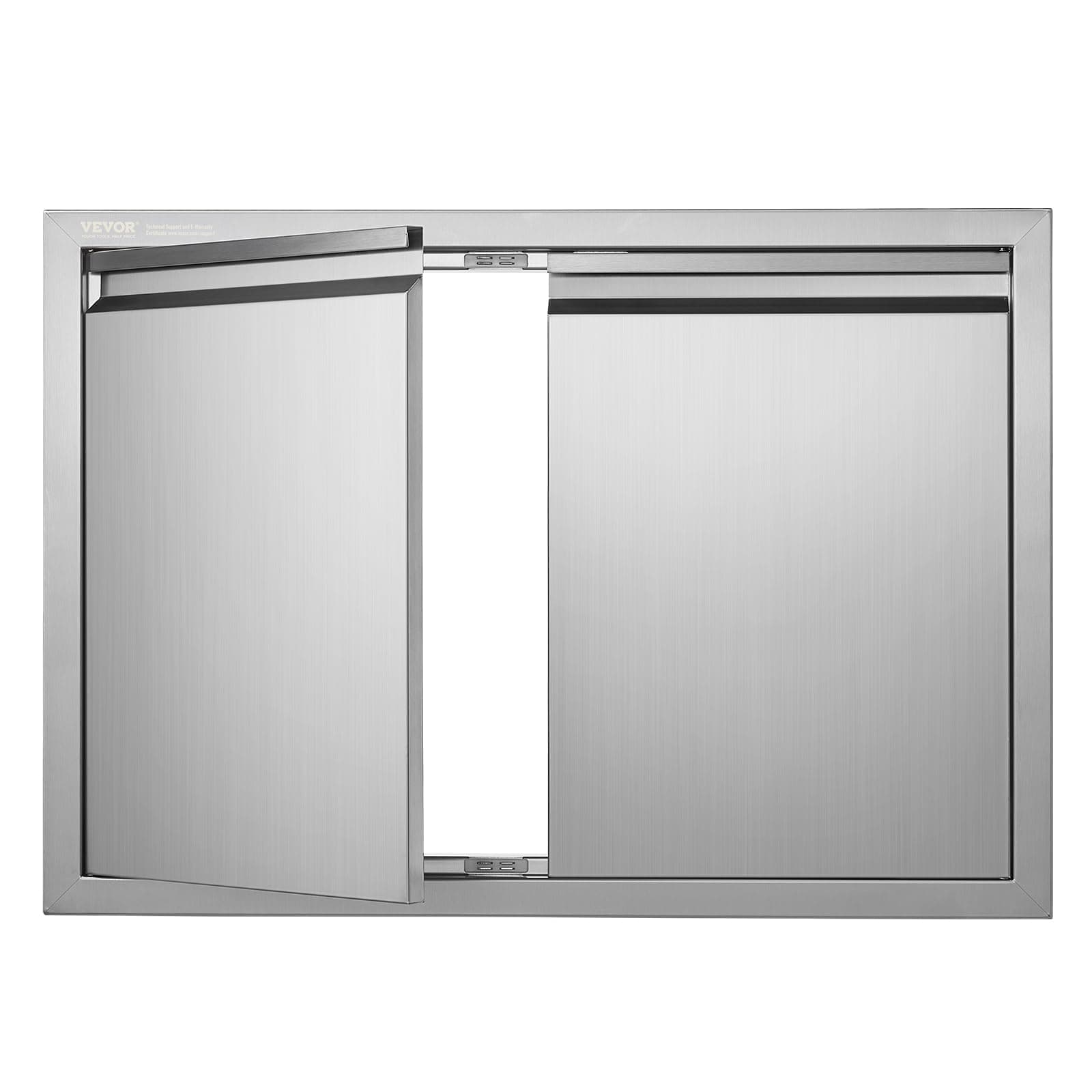 BBQ Access Door, 30W x 21H Inch Double Outdoor Kitchen Door, Stainless Steel Flush Mount Door, Wall Vertical Door with Recessed Handles, for BBQ Island, Grilling Station, Outside Cabinet