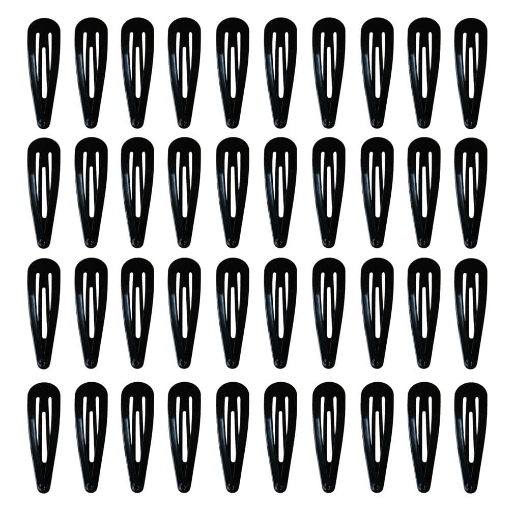 40 Pcs Black Color 2 Inch Metal Snap Hair Clips Kids Barrettes Girls' Hair Accessories