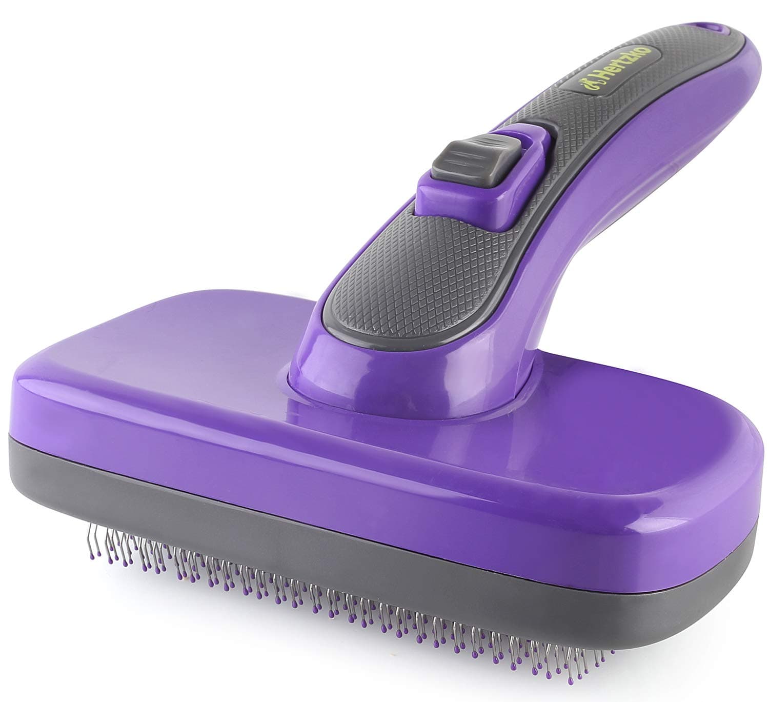Hertzko Self Cleaning Slicker Brush (Sensitive Skin, Slide Button, Large)