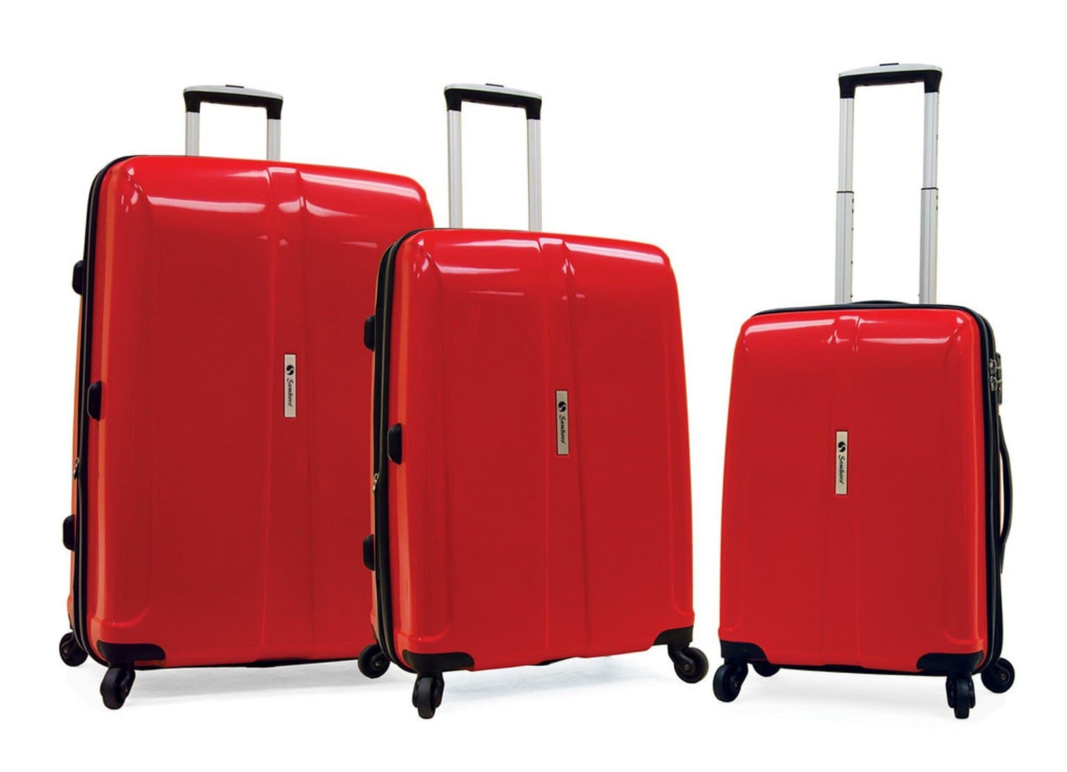 Samboro Shuttle Hardside Luggage Expandable Spinner 3 PC Set - Red Color