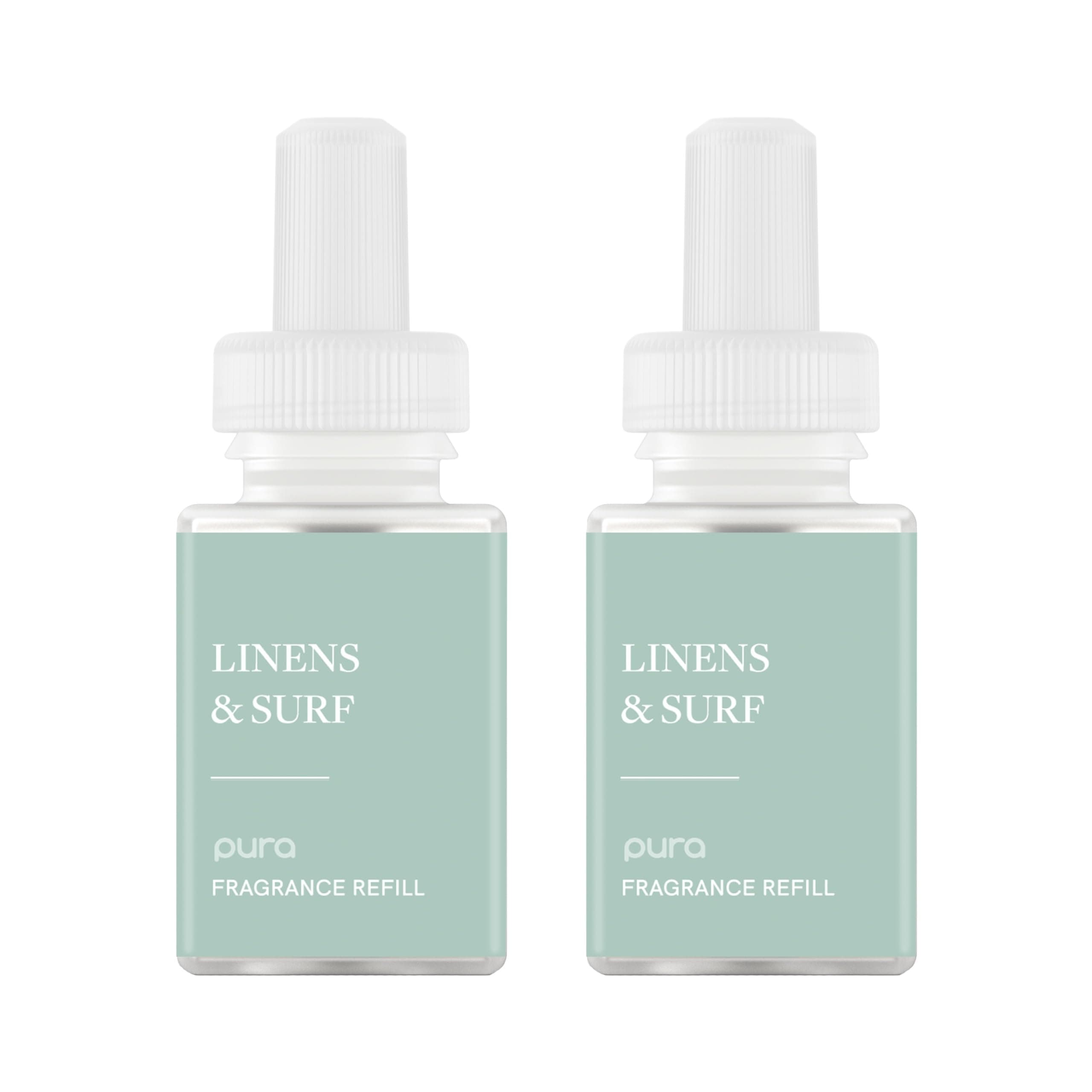 Smart Home Air Diffuser - Smart Air Diffuser - Up to 120-Hours of Luxury Fragrance per Refill - Spring & Summer Fragrance - 2 Pack, Linens & Surf