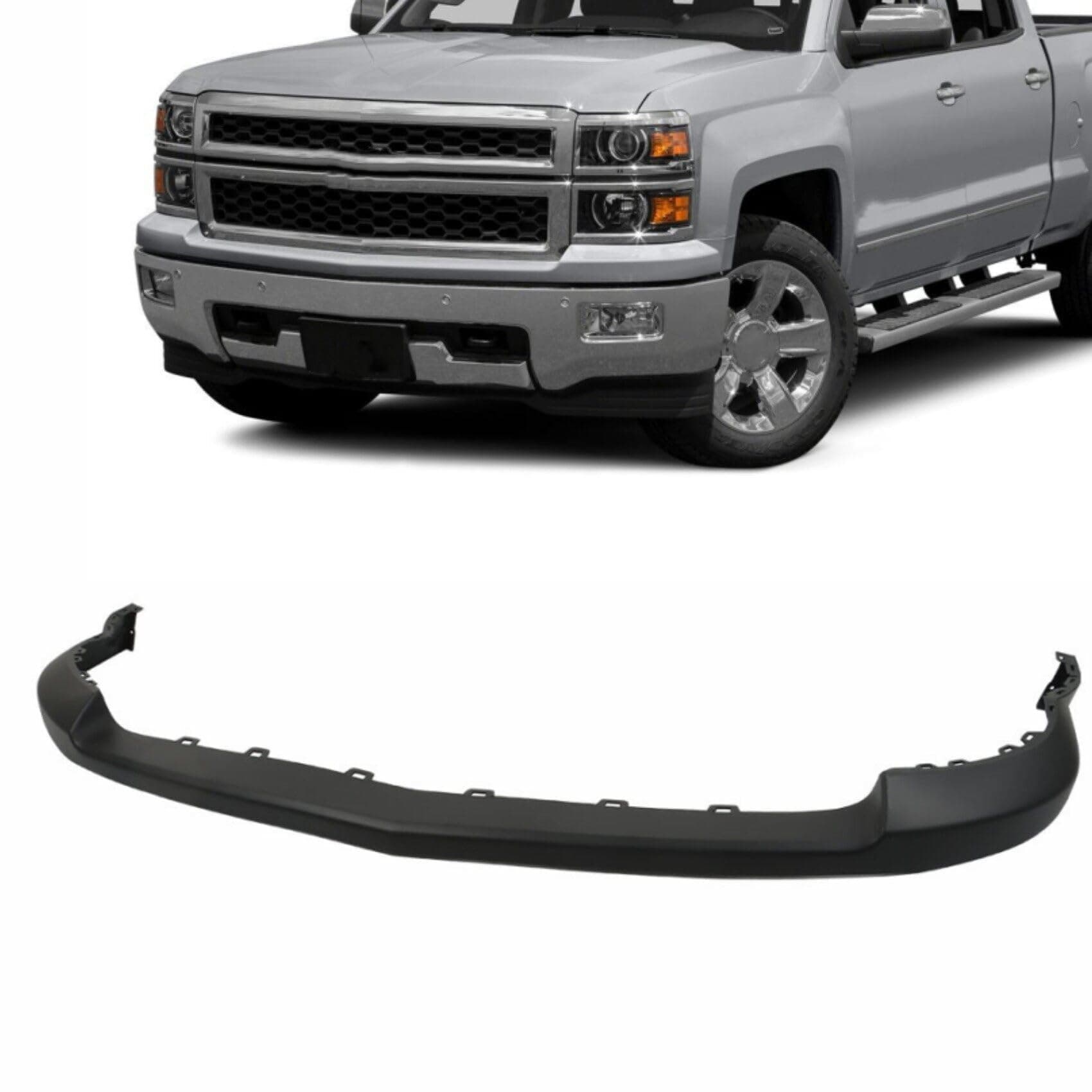 labwork Primed Plastic Front Upper Bumper Cover Replacement for Silverado 1500 2014-2015 23432482 GM1014112C